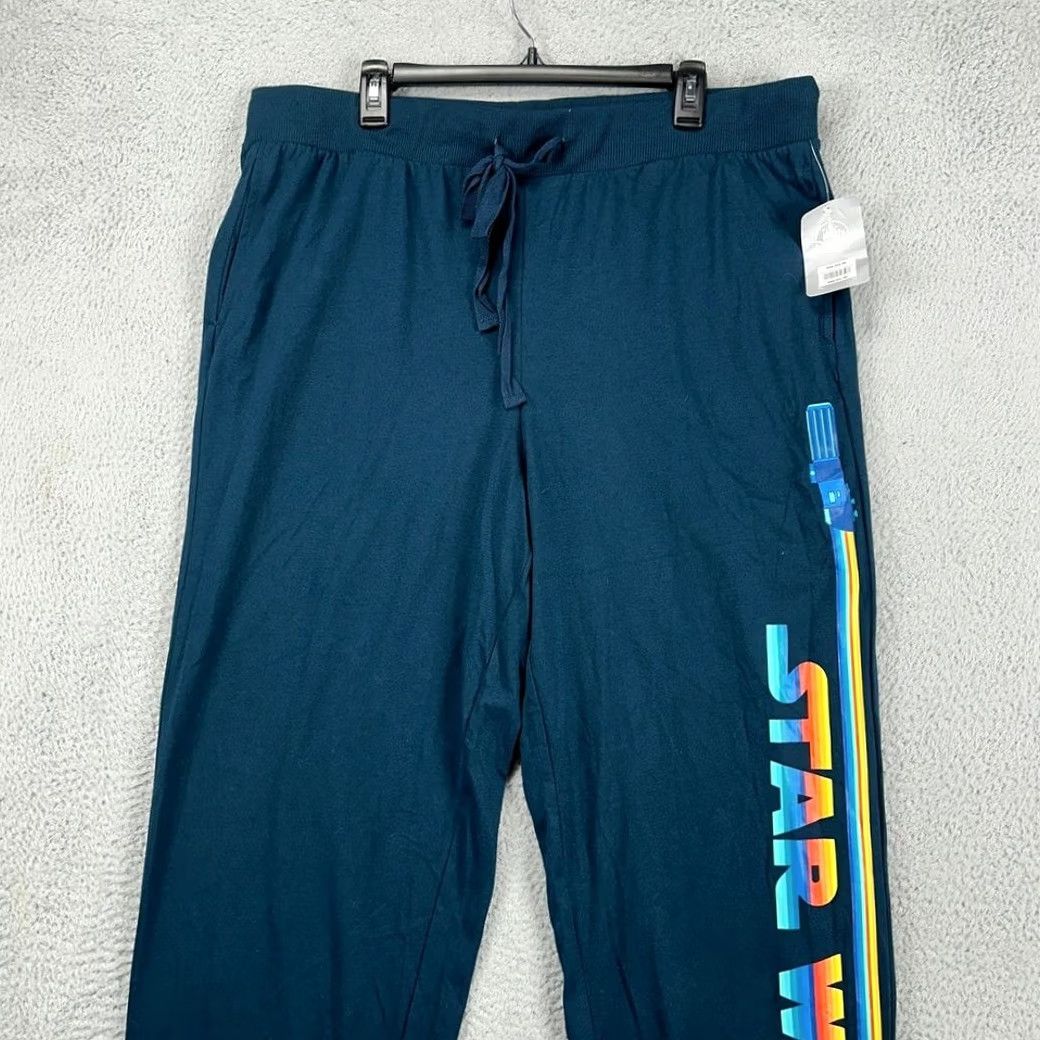 Disney Disney Star Wars Sweatpants Mens XL Teal Graphic Print Drawstring Pull On NEW Size US 36 / EU 52 - 3 Thumbnail
