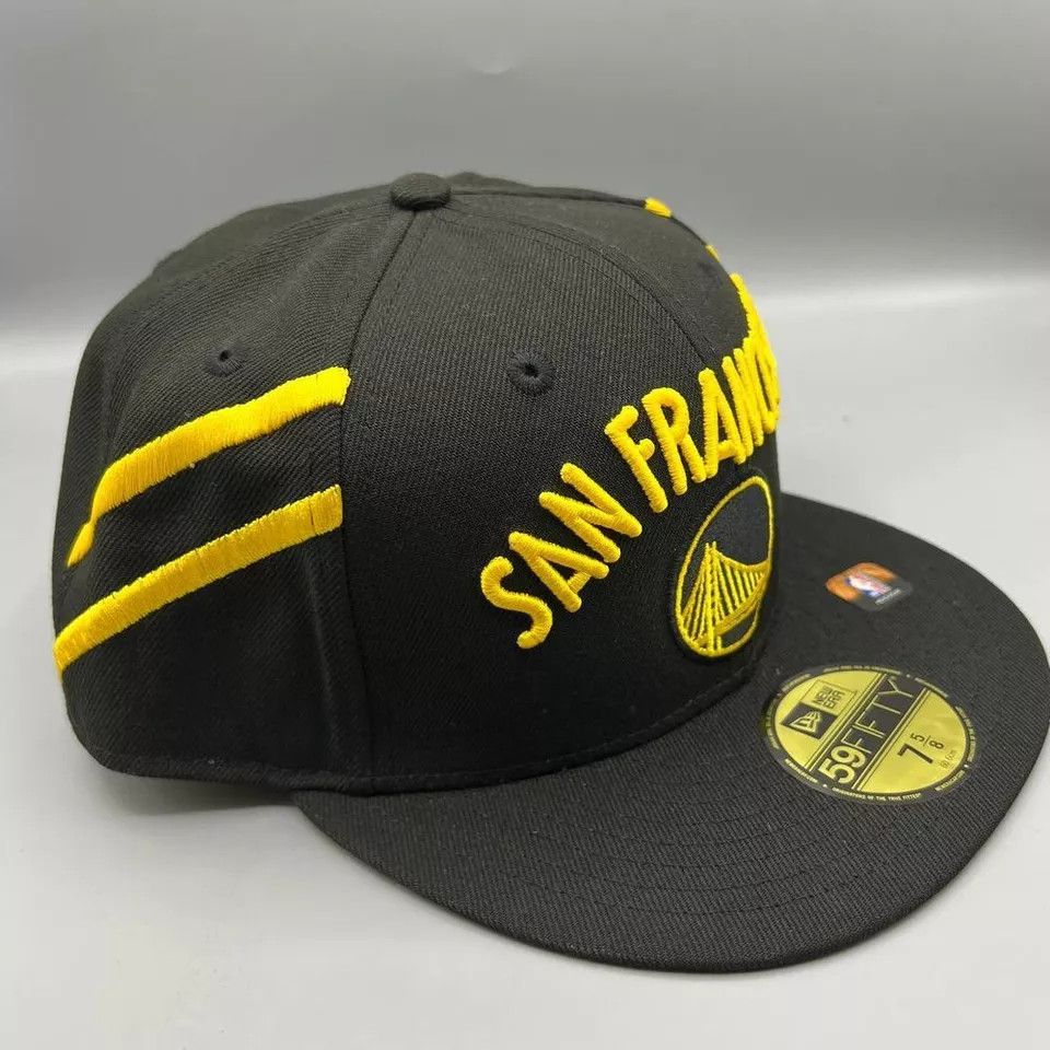 New Era Golden State Warriors Hat Men 7 5/8 59Fifty New Era Fitted Size ONE SIZE - 3 Thumbnail