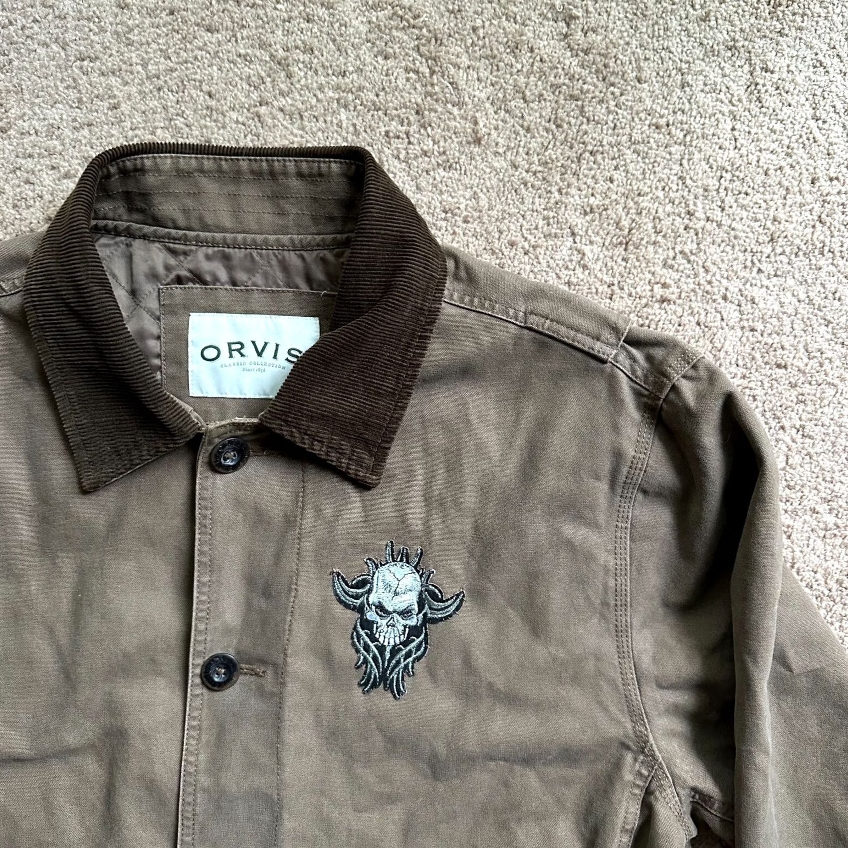 Orvis Orvis Jacket Button Close Corduroy Collar Barn Coat w/ Patch Brown Mens Large Chore Coat/Overcoat Size US L / EU 52-54 / 3 - 5 Thumbnail