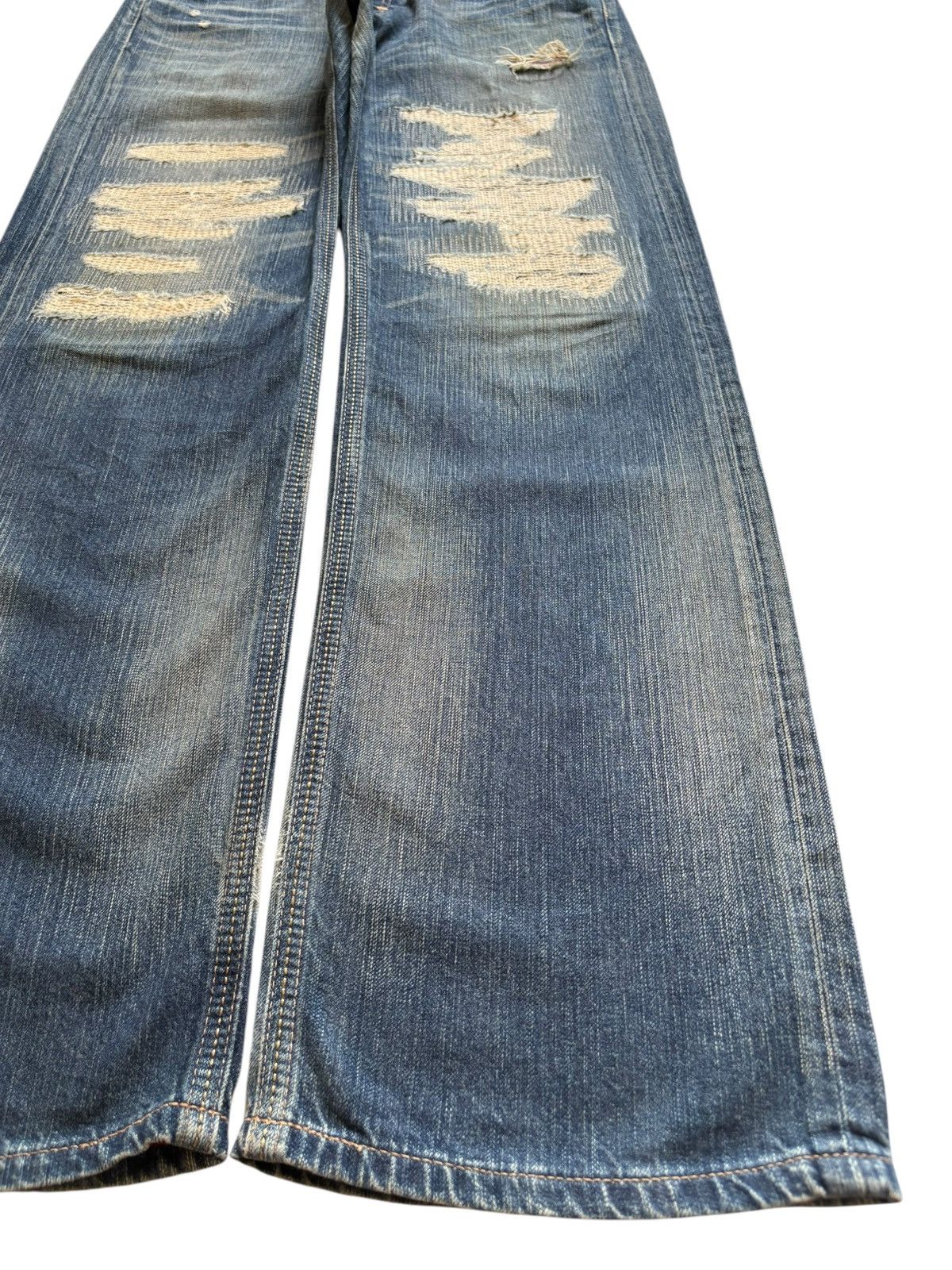 Edwin Exclusive Vintage Edwin Mud Wash Sashiko Distress Baggy Jean Size US 34 / EU 50 - 7 Thumbnail