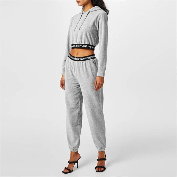 Alexander Wang o1g2r1mq0824 Cropped Hoodies in Black & Grey Size S / US 4 / IT 40 - 4 Thumbnail