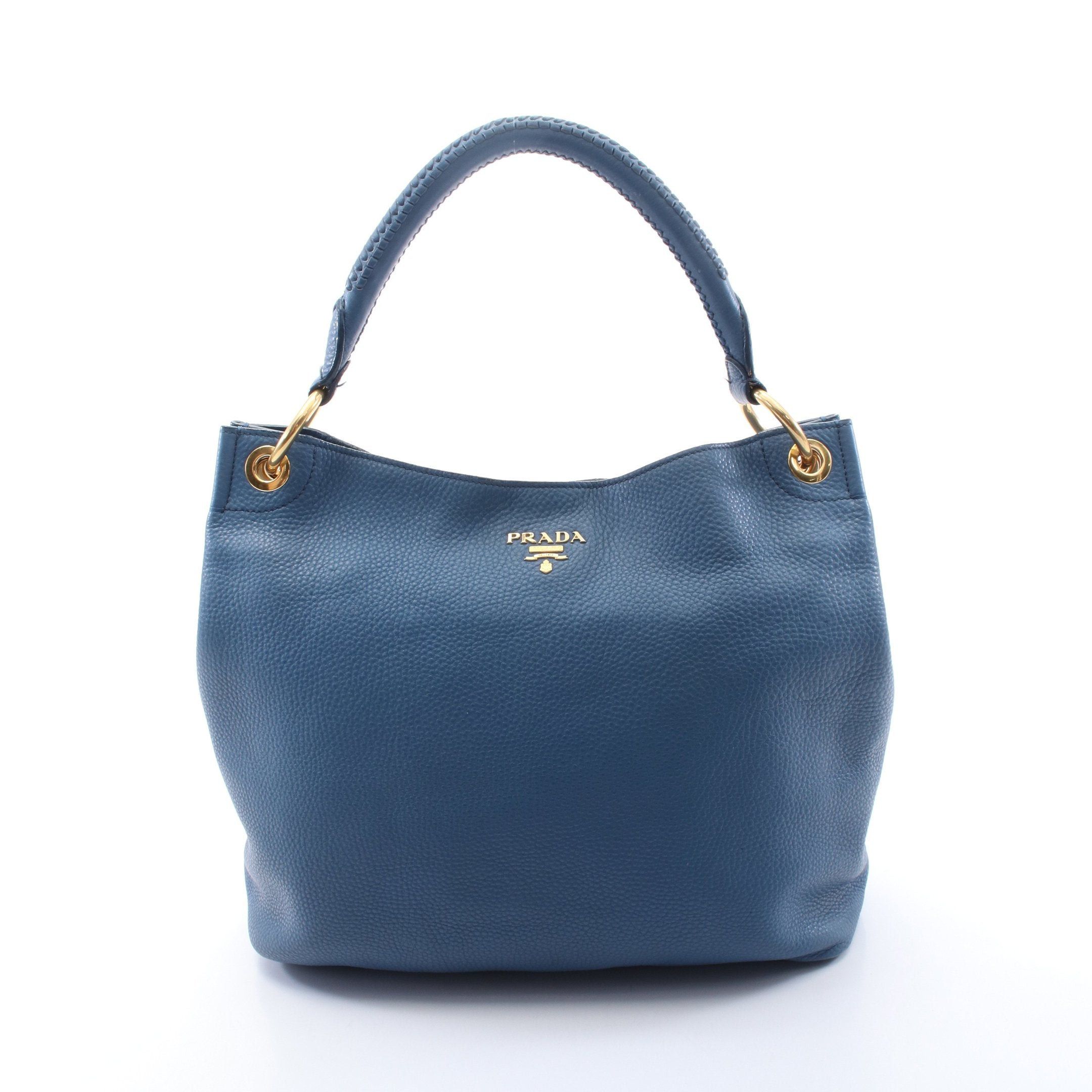 Prada One Shoulder Bag Leather Blue, Women's