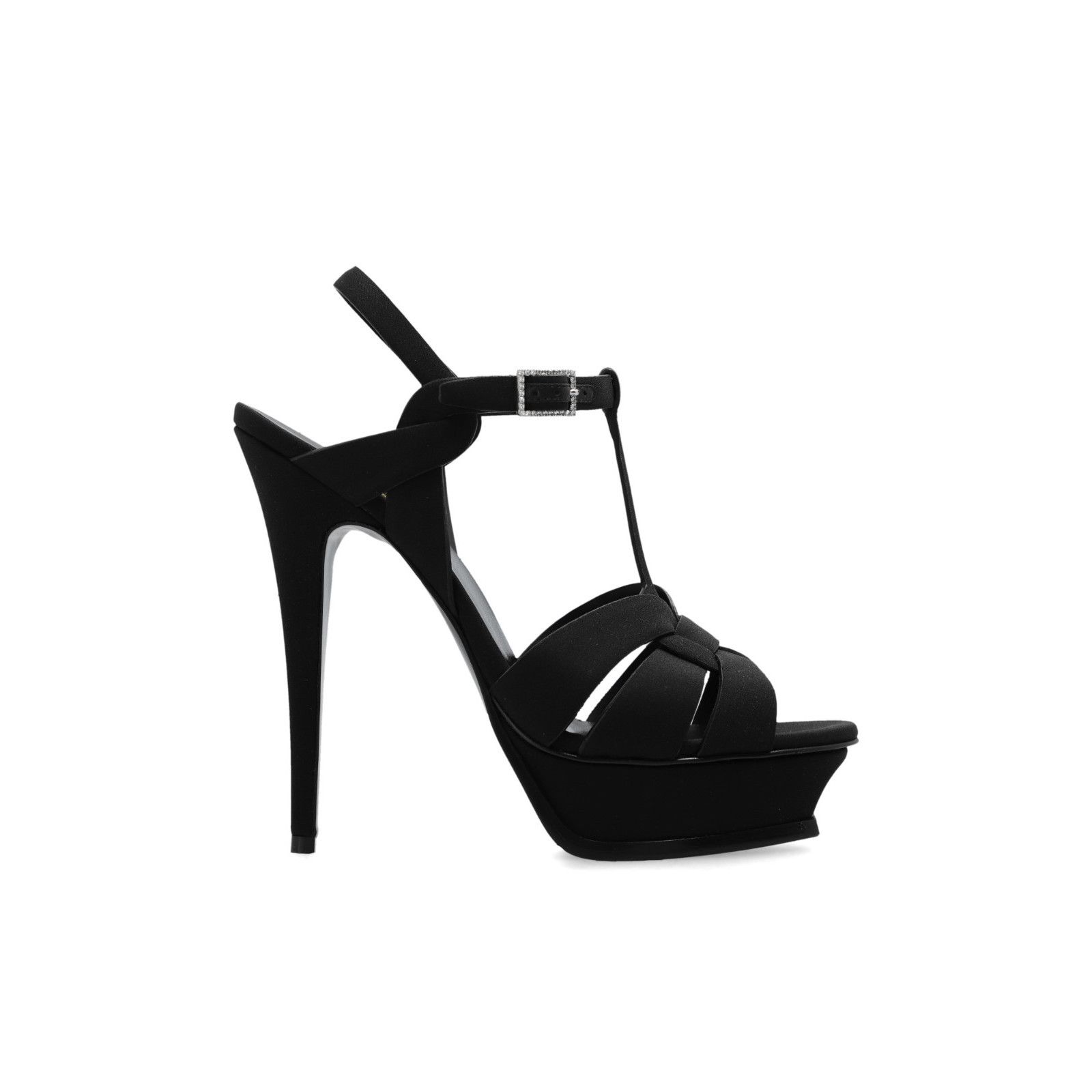 SAINT LAURENT Tribute $1150 Black Platform Sandals New & Aut