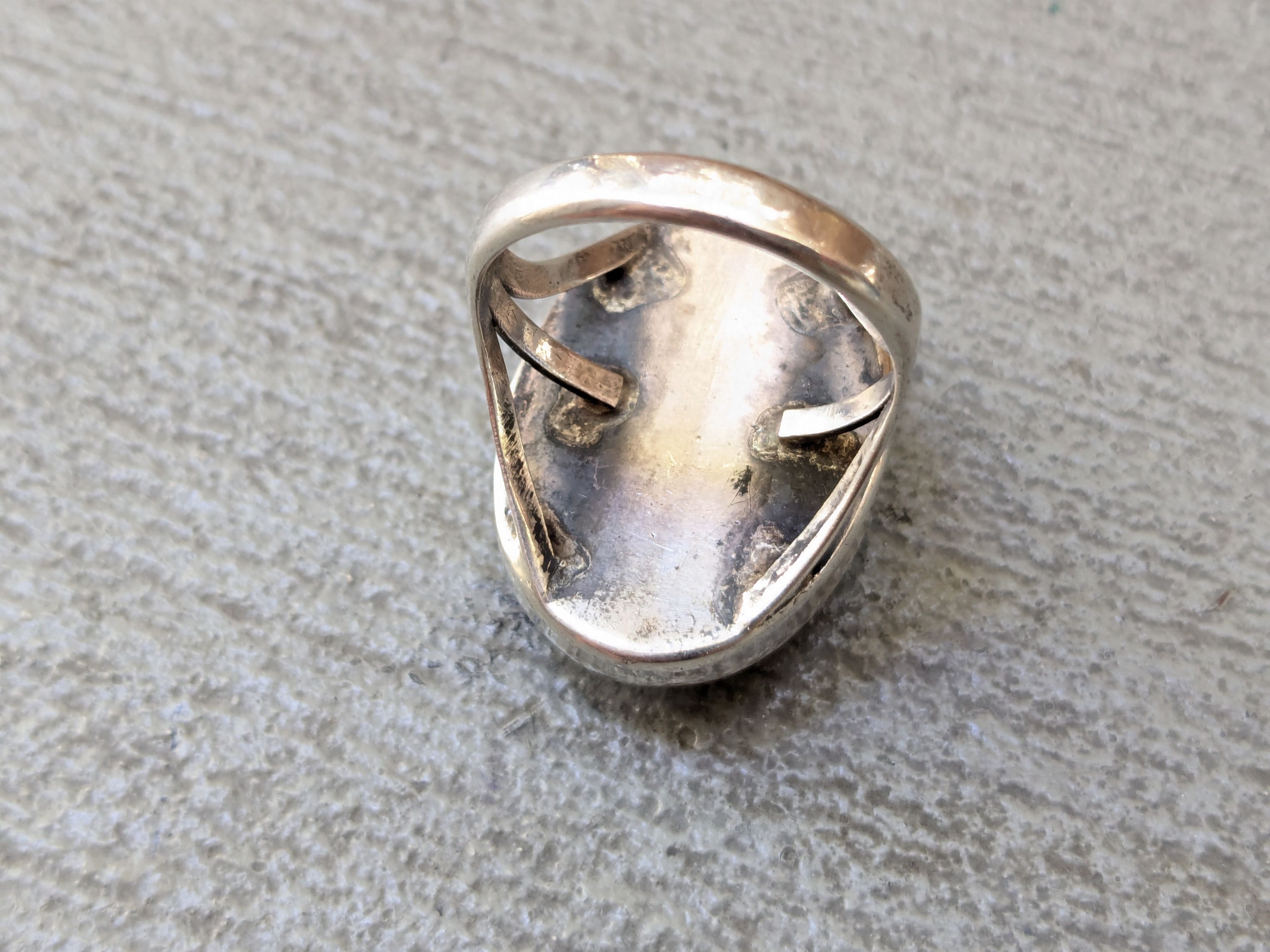 Jewelry Vintage Sterling Silver Ring Blue Chysocolla Americana Size ONE SIZE - 6 Thumbnail