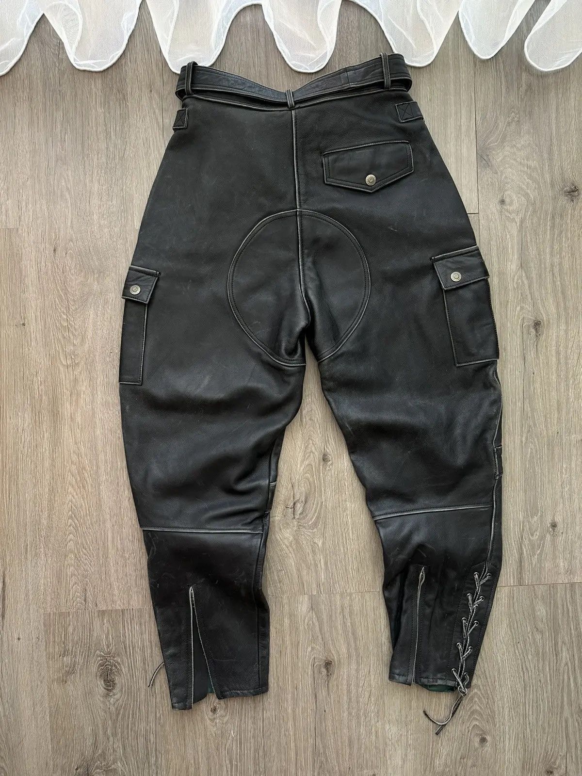 Genuine Leather × Vintage Vintage Genuine Leather Chicago Moto Cargo Black Pants Size US 34 / EU 50 - 14 Thumbnail