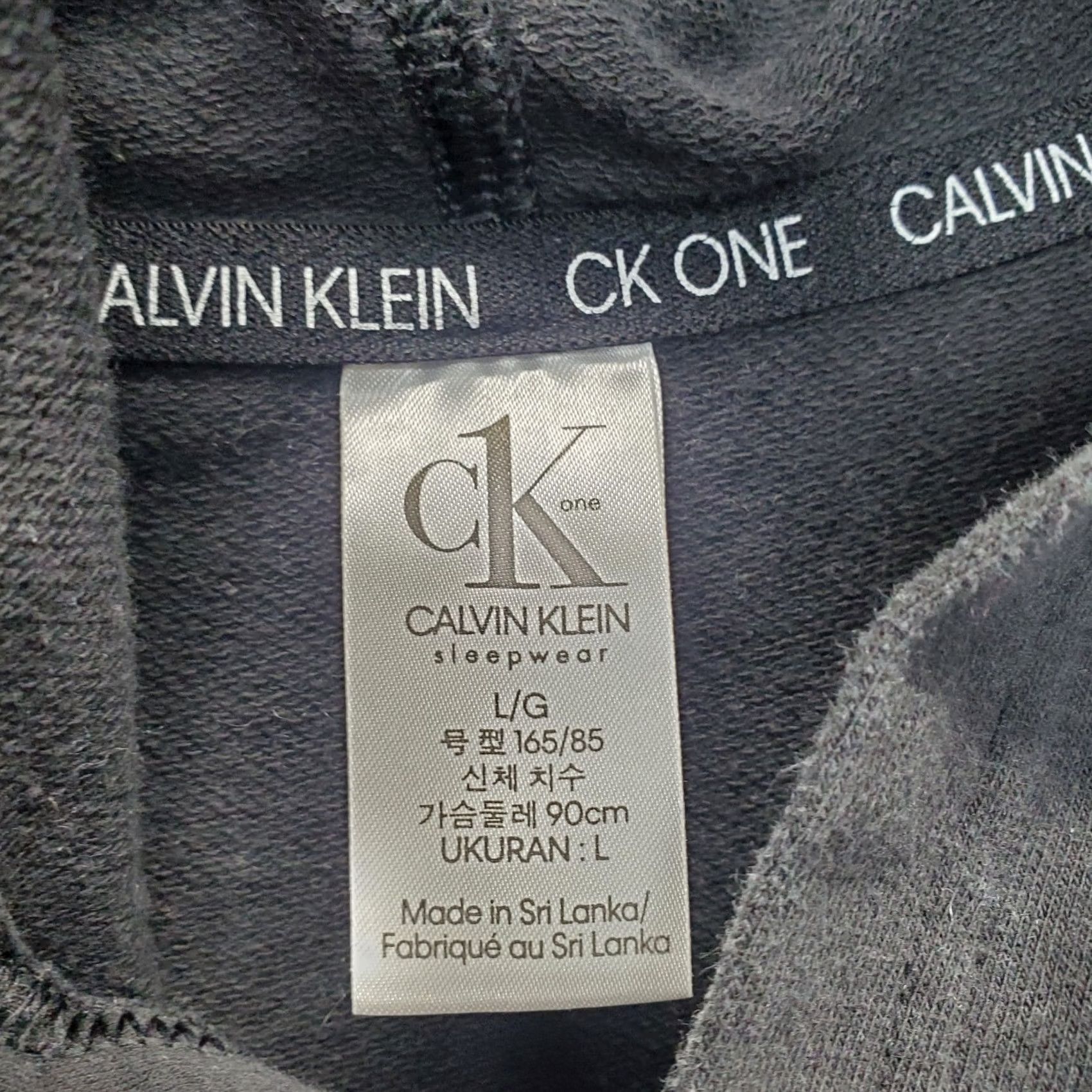 Calvin Klein Calvin Klein Sleepwear Cropped Hoodie Womens L Black Long Sleeve Drawstring Hem Hoodie Womens L Black Size L / US 10 / IT 46 - 6 Thumbnail