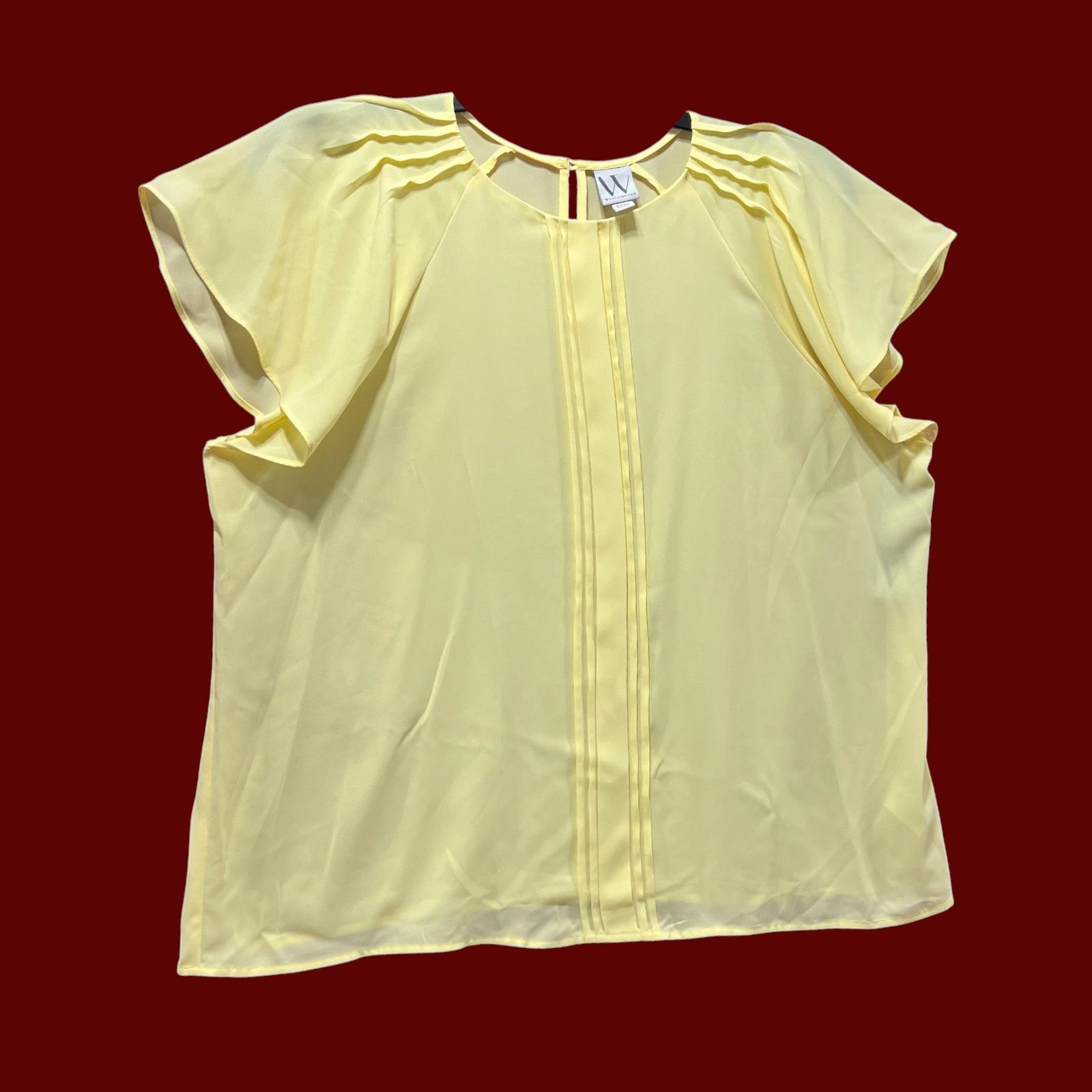 Worthington Worthington - Women's Short Sleeve Round Neck Blouse - Petit Size XXL / US 16-18 / IT 52-54 - 15 Thumbnail
