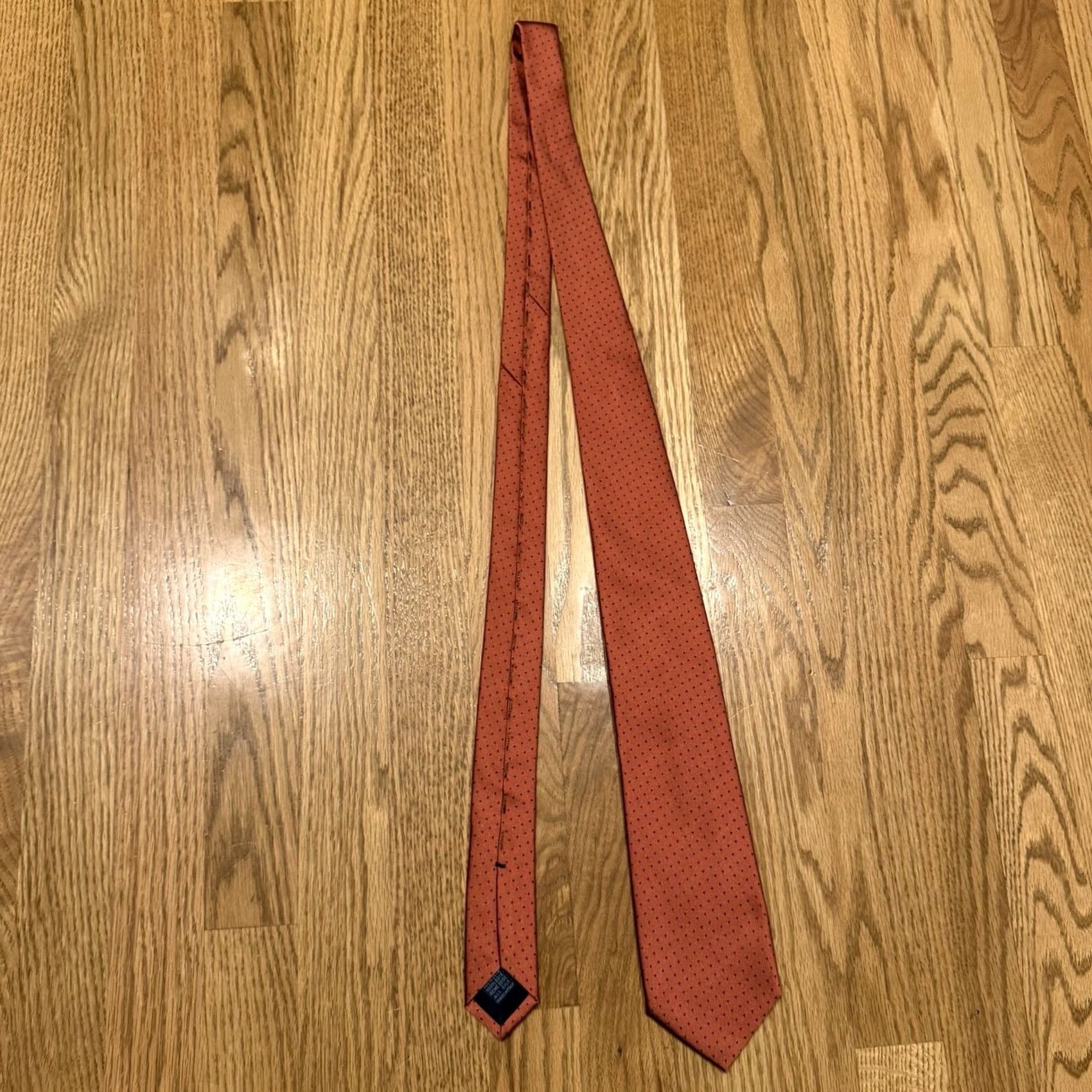 Vintage VINTAGE Massimo Bizzocchi Tie Men’s Orange Polka Dot 100% Silk Designer Made in Italy Size ONE SIZE - 4 Thumbnail