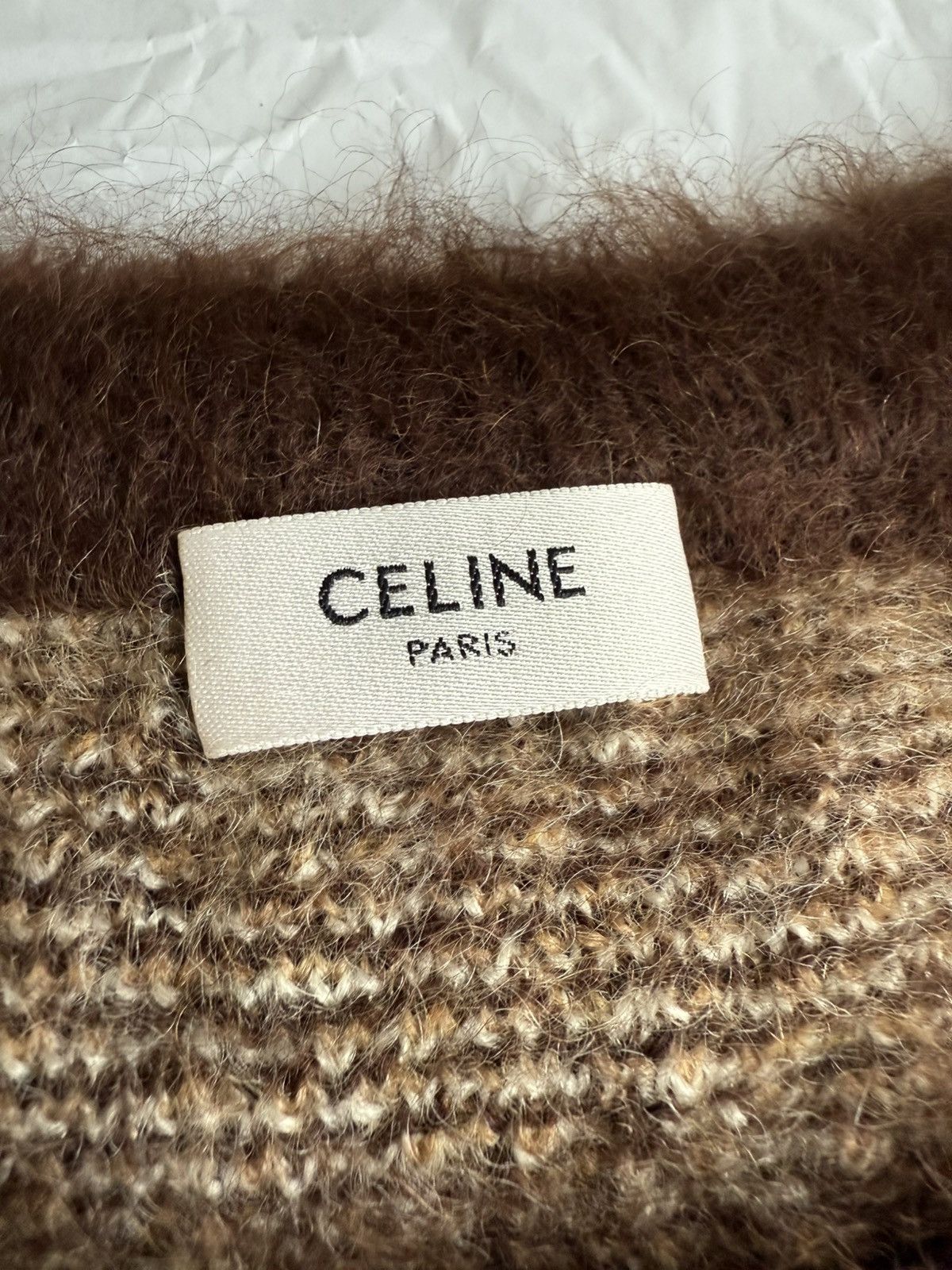 Celine $1.4k FW22 Celine argyle mohair blend fuzzy sweater M Hedi Size US M / EU 48-50 / 2 - 20 Thumbnail