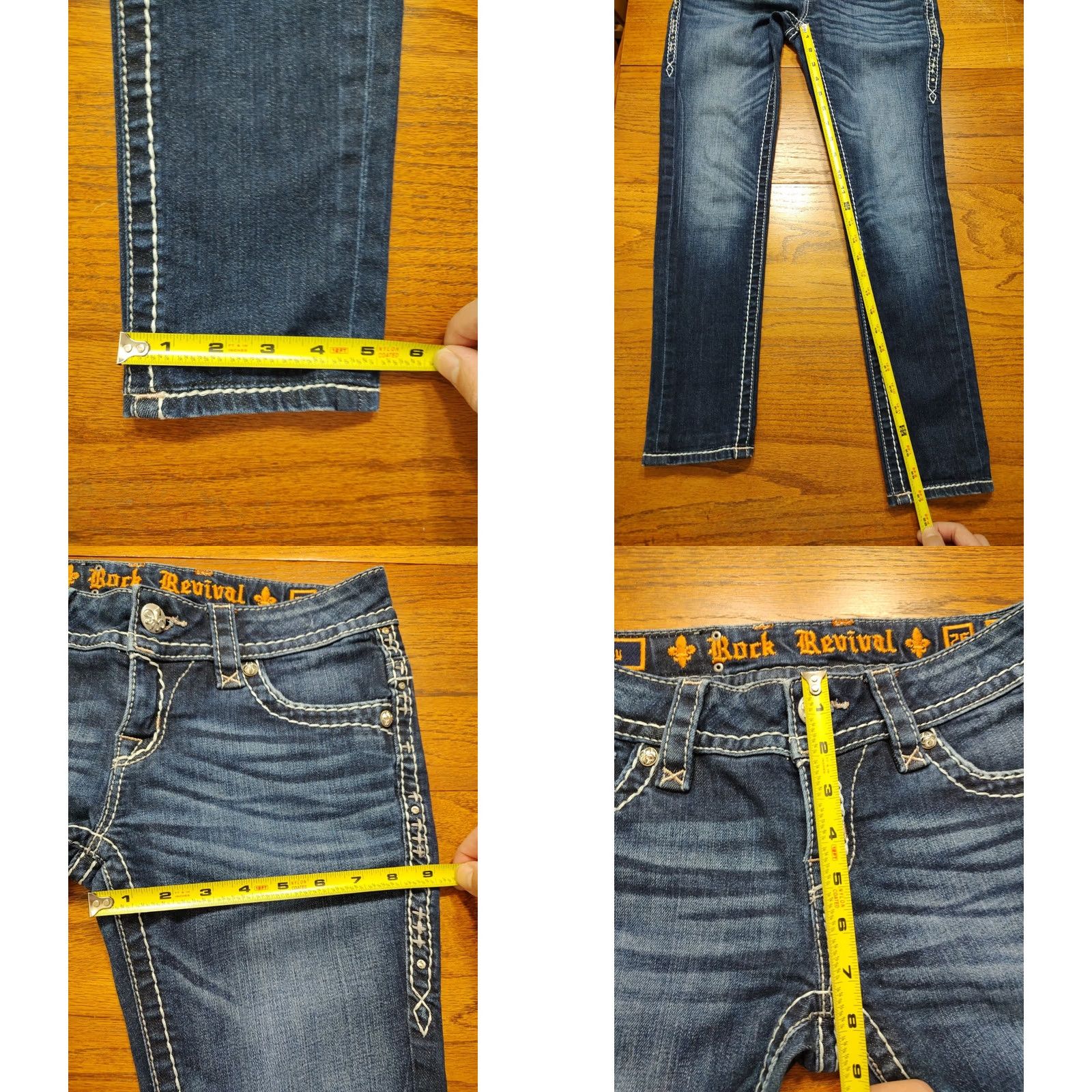 Vintage Rock Revival Jen Skinny Jeans Womens Tag 26 X 27 Inseam Blue Denim Size 26" / US 2 / IT 38 - 9 Thumbnail