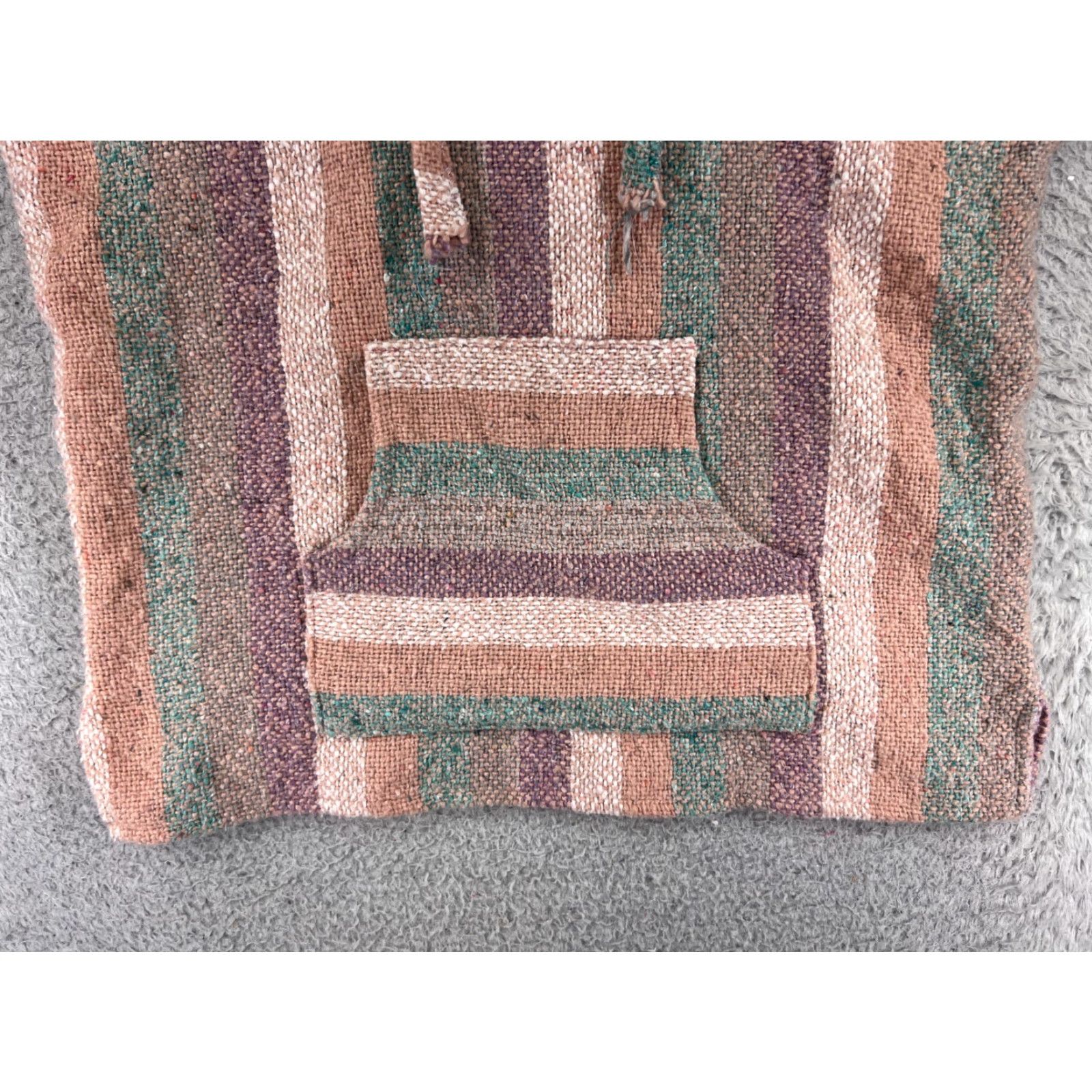 Vintage Maco Baja Hoodie Mens Small Pink Orange Stripe Acrylic Blend Mexico Poncho Drug Rug Size US S / EU 44-46 / 1 - 7 Thumbnail