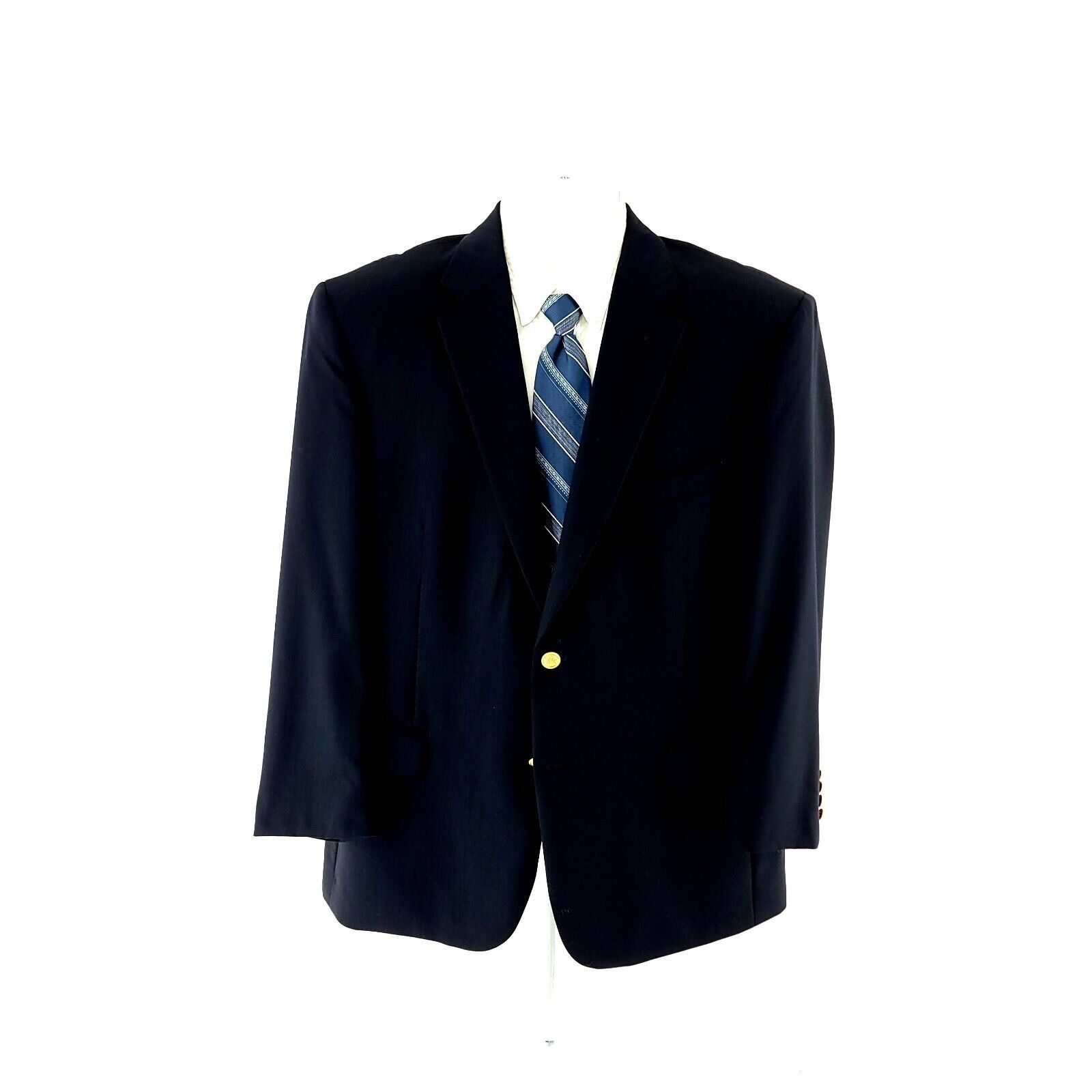 Jos. A. Bank Jos A Bank James Wool Navy Blue 2 Gold Button Blazer 42R Or Size 42R - 5 Thumbnail