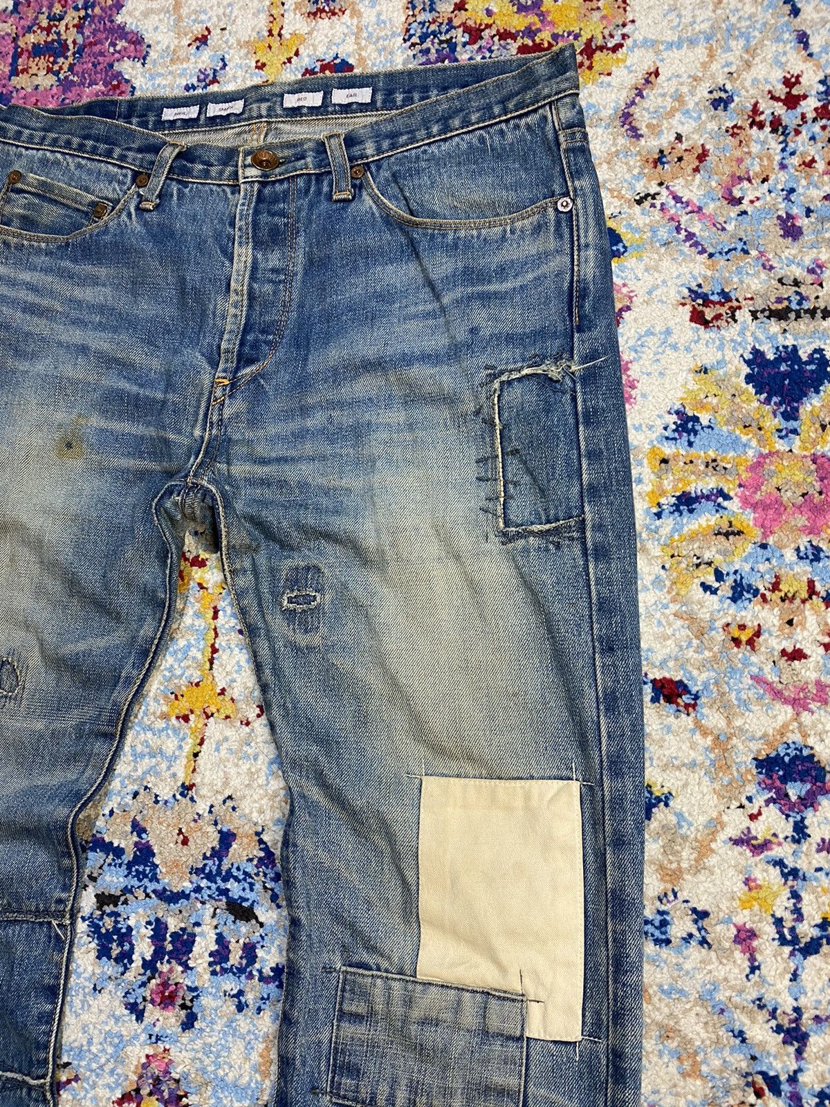 Paul Smith Selvedge Paul Smith Red Ear Japan Rework Patch Denim Jeans Size US 34 / EU 50 - 10 Thumbnail