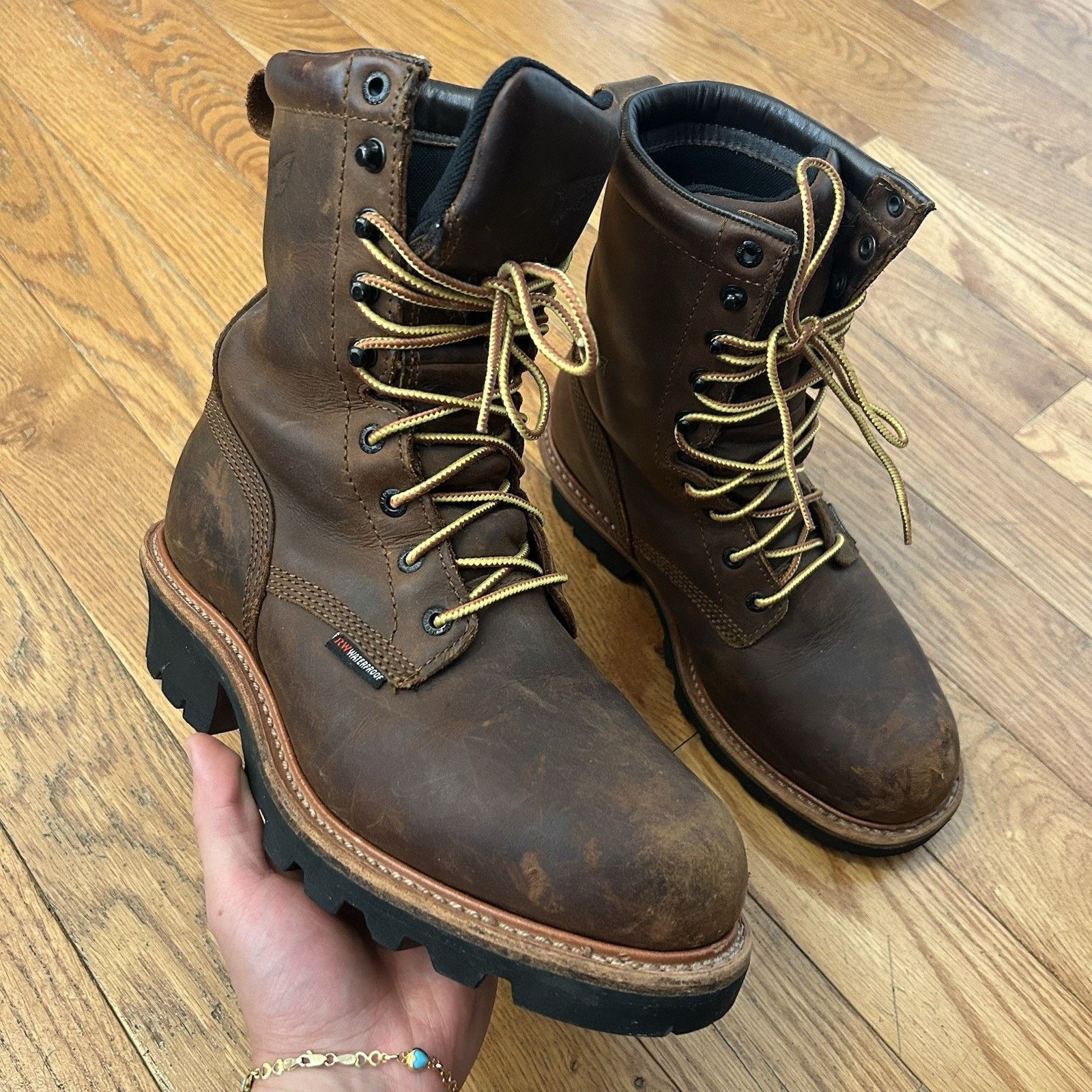Red Wing 4417 Loggermax 9 Inch Brown Leather Safety Toe Work Boots Size US 7.5 / EU 40-41 - 1 Thumbnail