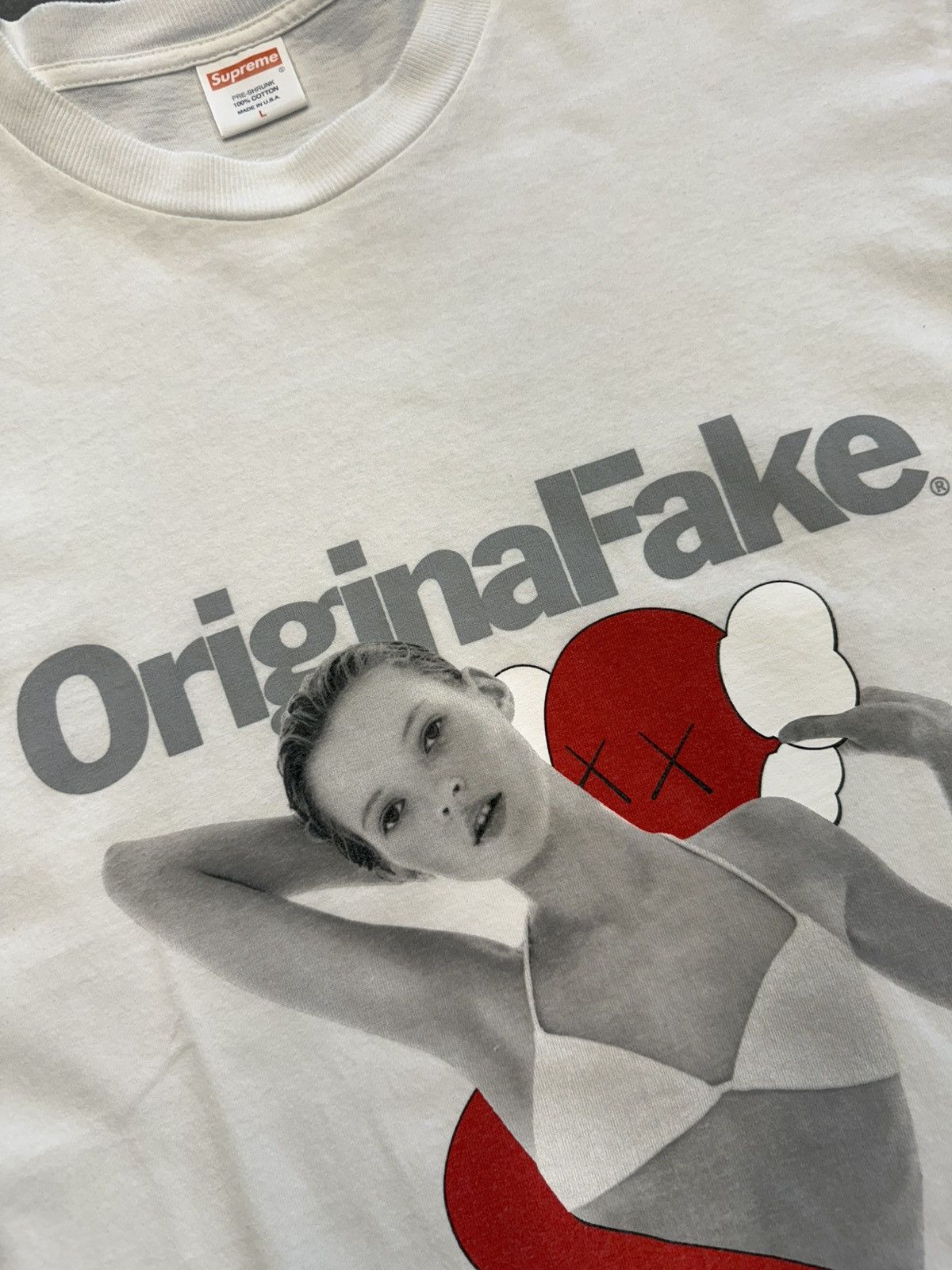 Kaws × Supreme 2008 Supreme Original Fake Kate Moss 10th Anniversary Tee Size US L / EU 52-54 / 3 - 4 Thumbnail