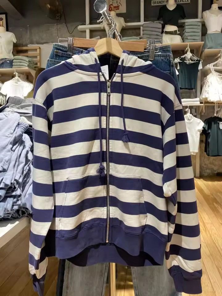 Japanese Brand Striped Patchwork Zip-up Hoodie Size US M / EU 48-50 / 2 - 3 Thumbnail
