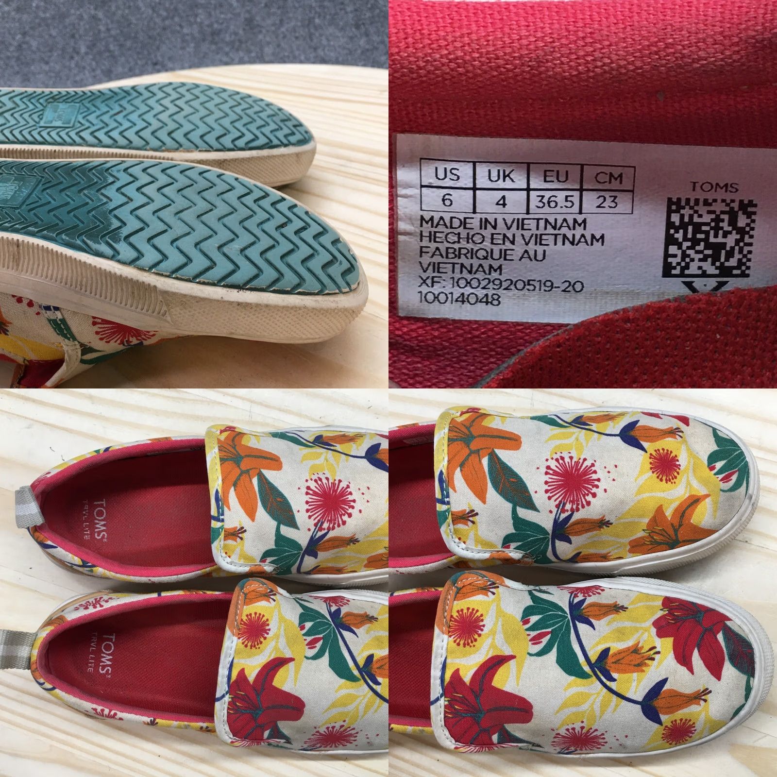 Toms TOMS Loafer Womens 6 White Trvl Lite Hawaiian Floral Slip On Sneaker Casual Shoes Size US 6 / IT 36 - 9 Thumbnail