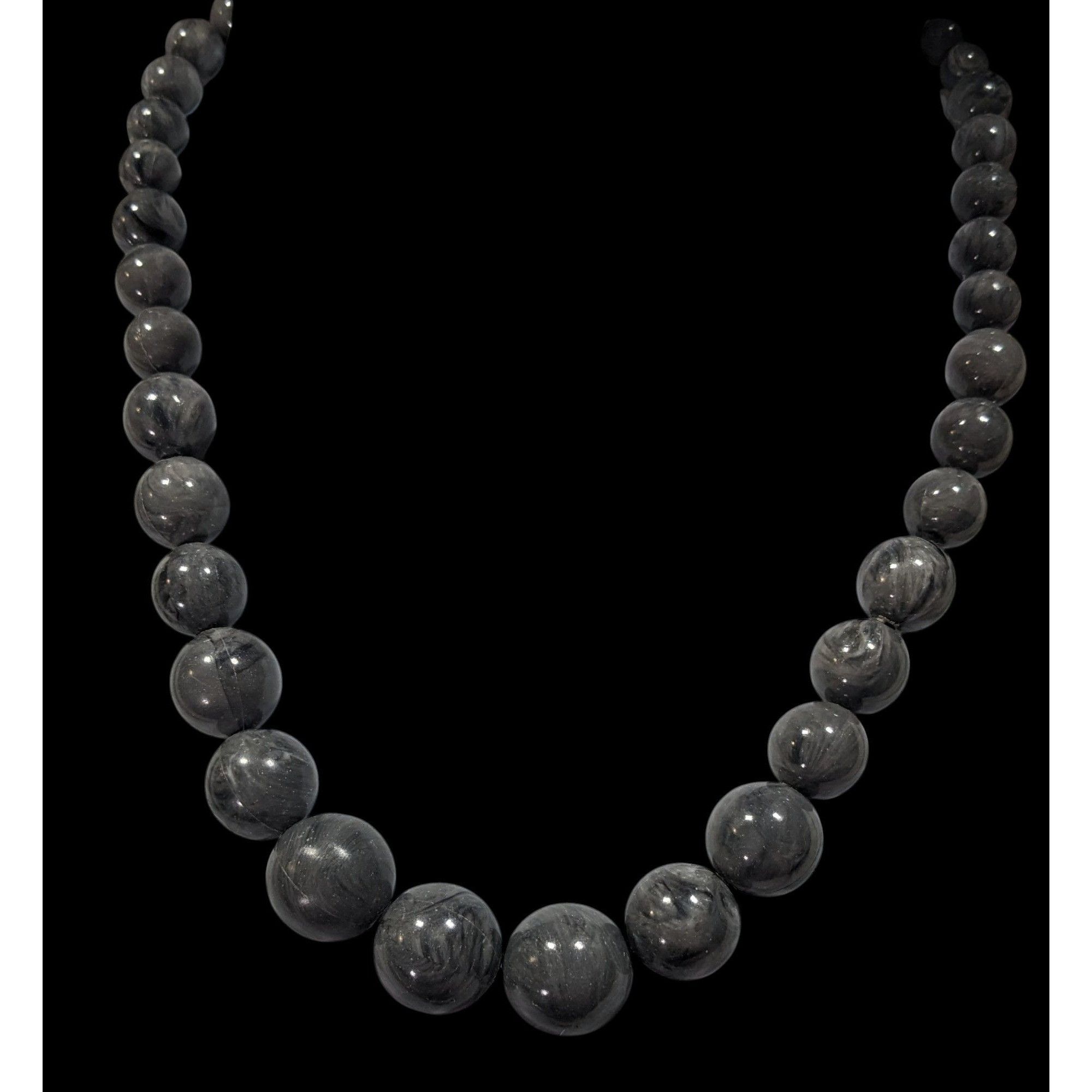 Other Causal Marbled Grey Graduated Plastic Bead Necklace Size ONE SIZE - 2 Thumbnail