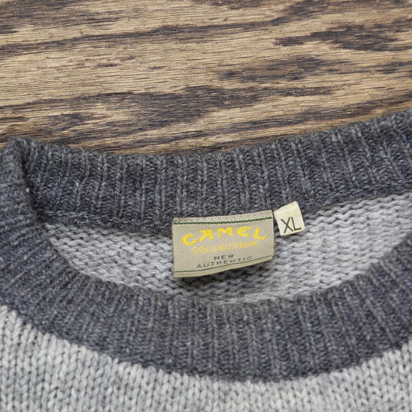 Camel Camel Mens Vintage Wool Holiday Pullover Sweater Gray Xl Size US XL / EU 56 / 4 - 3 Thumbnail