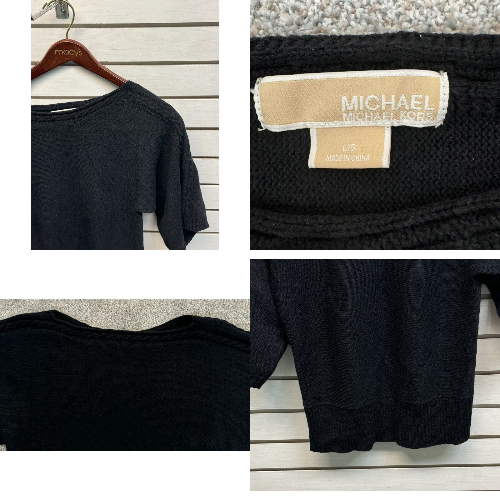 Michael Kors Michael Kors Sweater Womens Large Dark Academia Witchy Kimono Sleeve Classic Pullover Knit Black Short Sleeve Crew Neck Mens? Wait no. Size L / US 10 / IT 46 - 8 Thumbnail