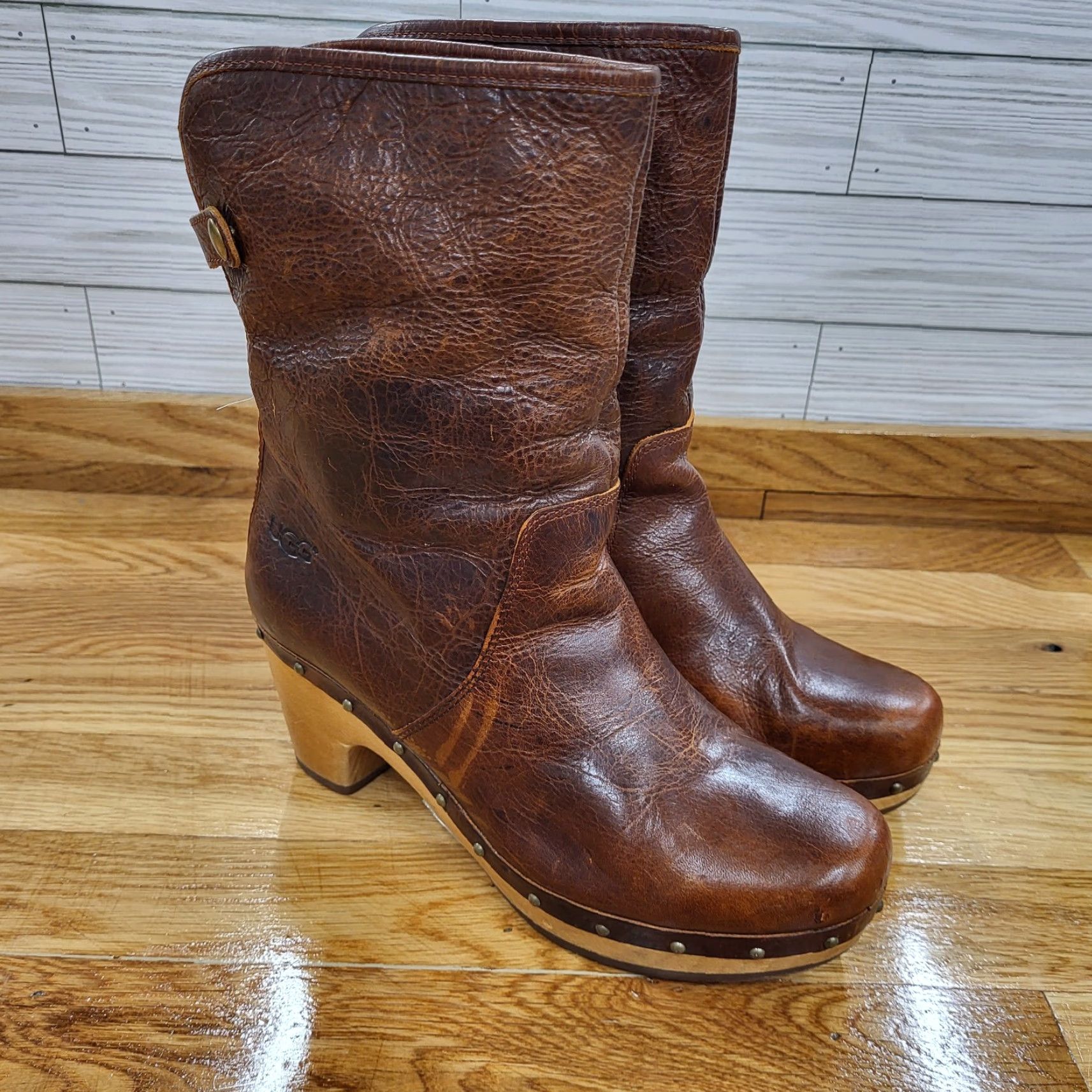 Ugg UGG Australia Lynnea Boots Women Fold Over Sherpa Lined Brown Leather Size 7 Boots Womens Brown Leather Shearling Fold Over UGG Australia Lynnea Boots Size US 7 / IT 37 - 2 Thumbnail