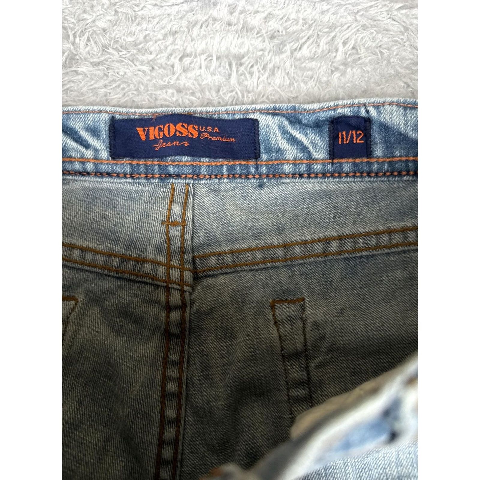 Vintage VIGOSS Bootcut Jeans Juniors 11/12 Light Blue Denim Slim Fit 30in Waist 32in Inseam Women Size 32" / US 10 / IT 46 - 6 Thumbnail