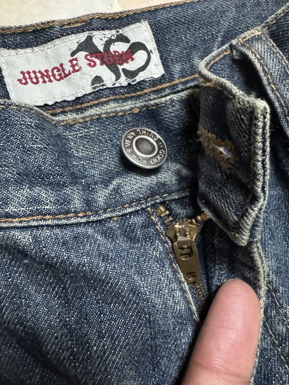 PPFM DOUBLE WAIST 90s Jungle Storm 🇯🇵 Mudwash Distressed Insane Size US 31 - 15 Thumbnail