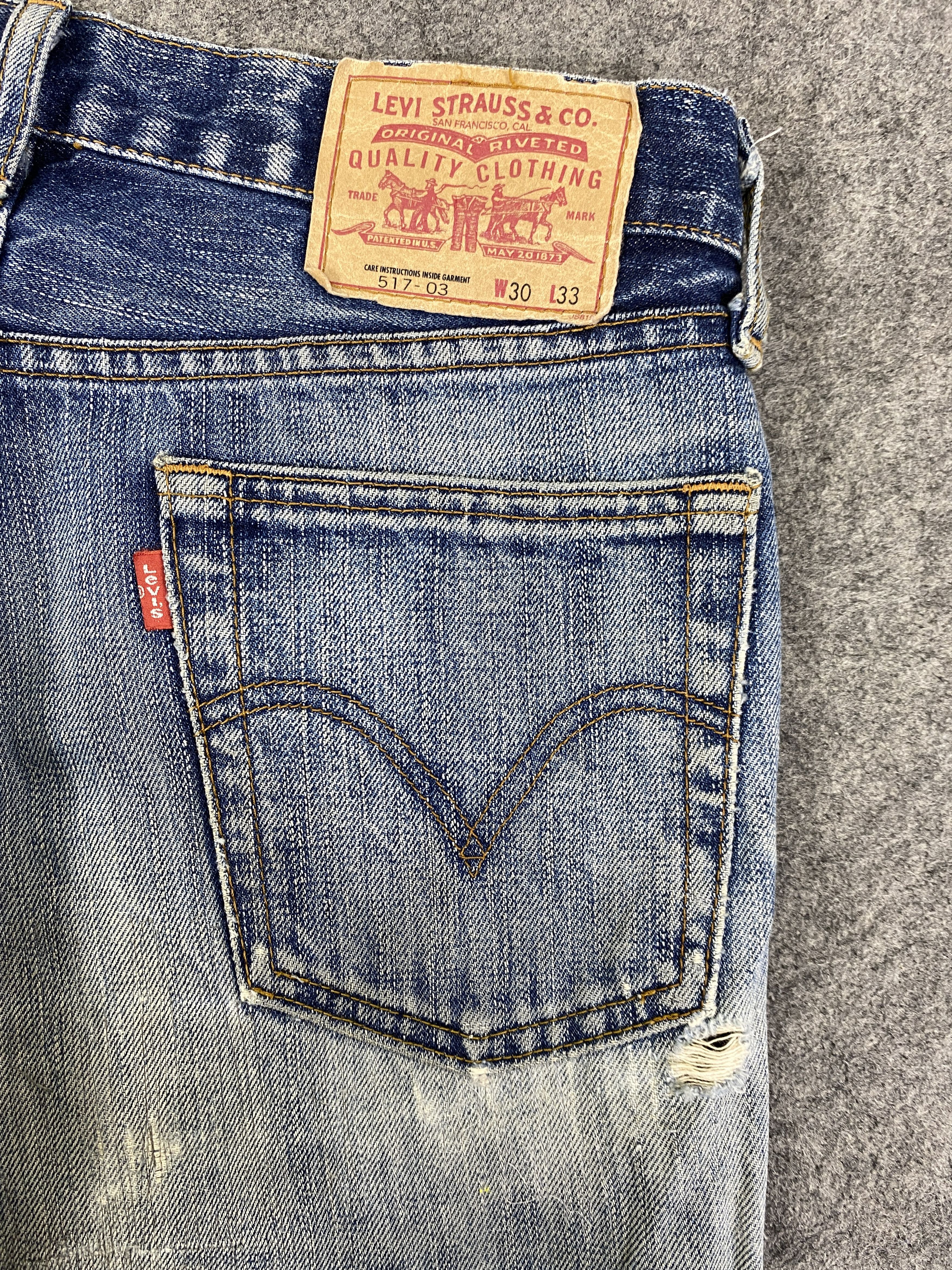 Levi's Faded Blue Vintage Levis 517 Flare Jeans 30x30 - JN3217 Size US 30 / EU 46 - 11 Thumbnail