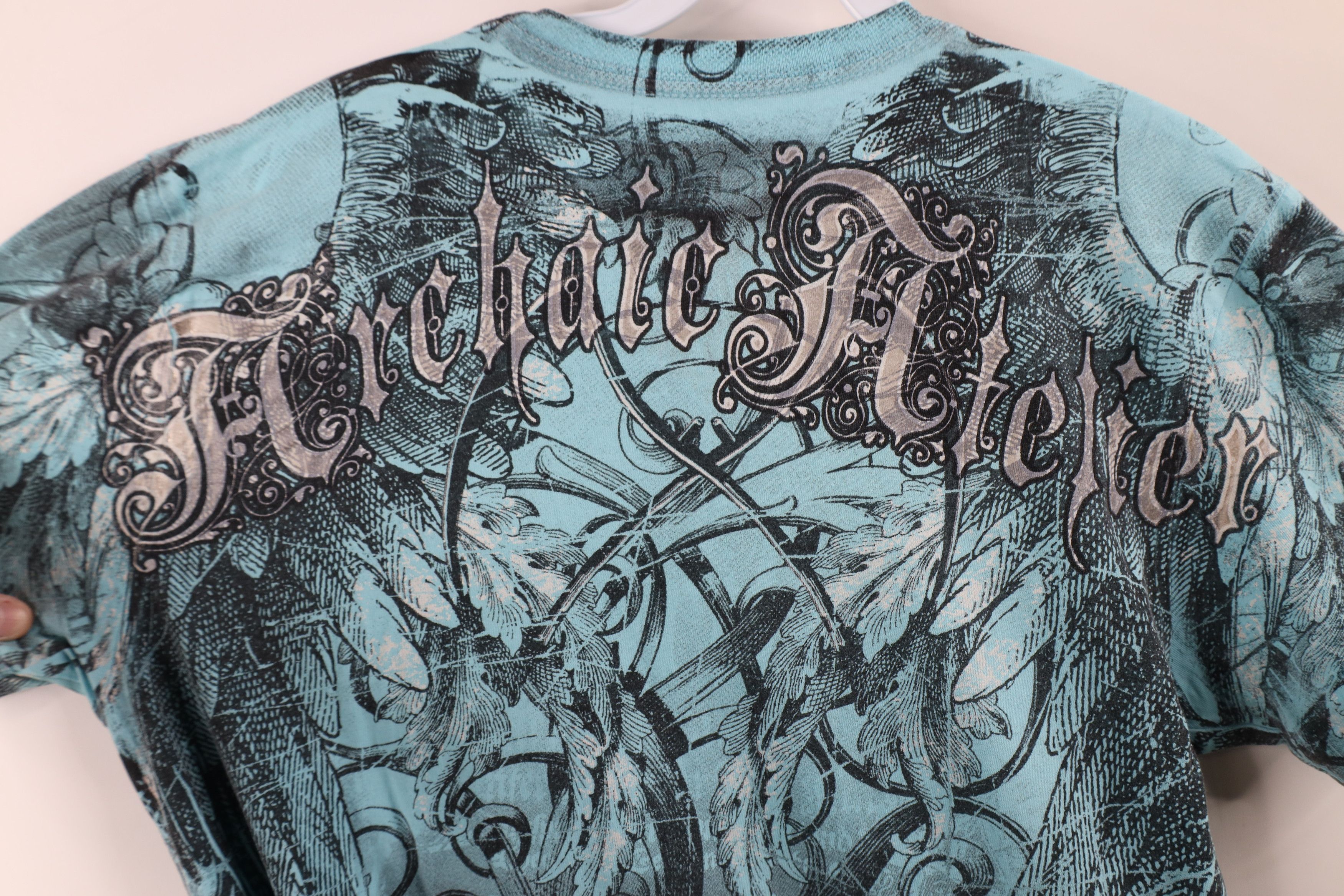 Affliction × Vintage Vintage Y2K Affliction Eagle Tribal T-Shirt Blue USA Size US M / EU 48-50 / 2 - 10 Thumbnail