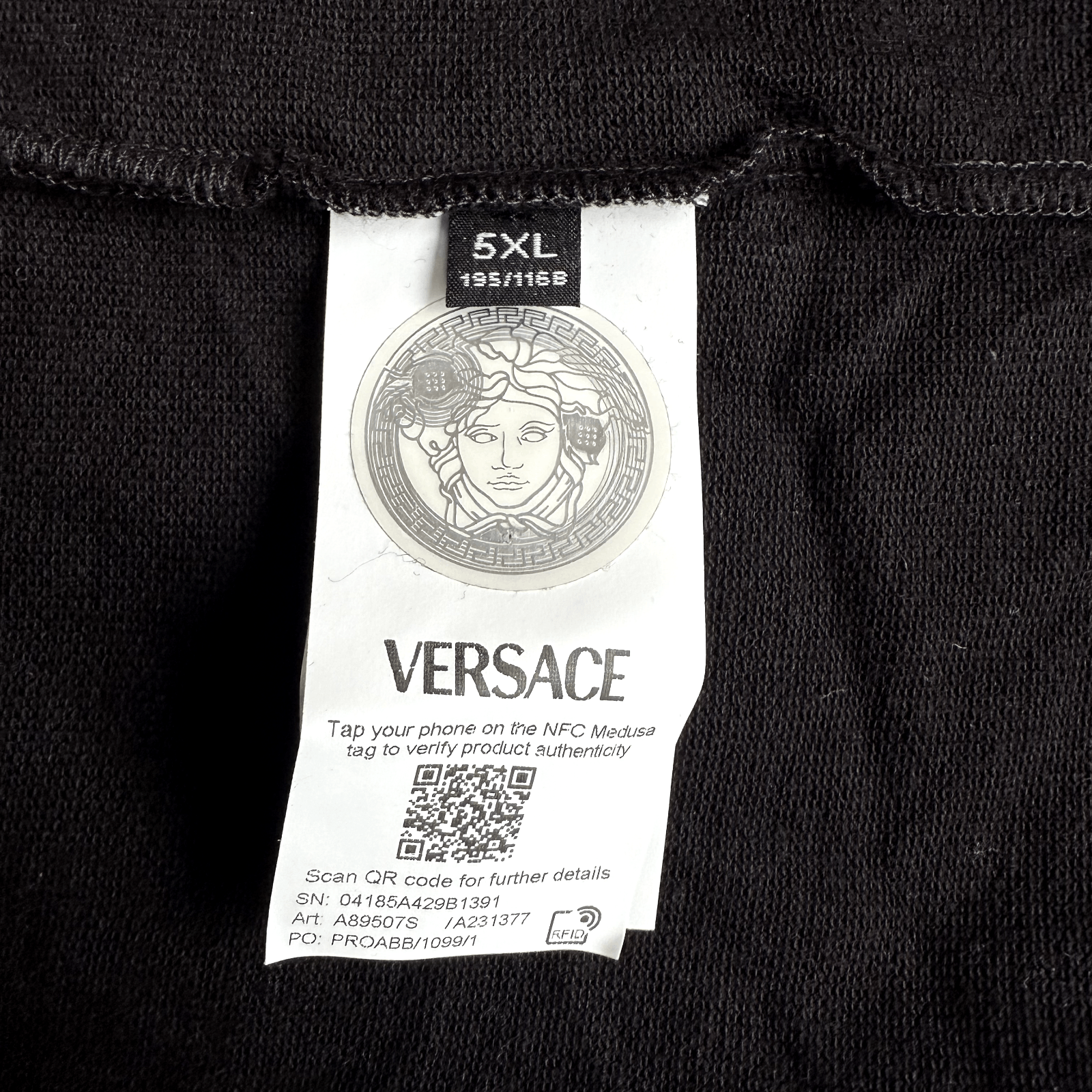 Versace Versace Black Polo With Medusa Head on Right Chest Size XL Size US XL / EU 56 / 4 - 3 Thumbnail