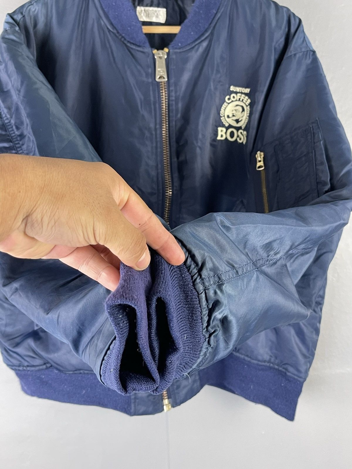 Japanese Brand × Vintage Vintage Suntory Boss Coffe Big Logo Embroidery Bomber Jacker Size US M / EU 48-50 / 2 - 9 Thumbnail