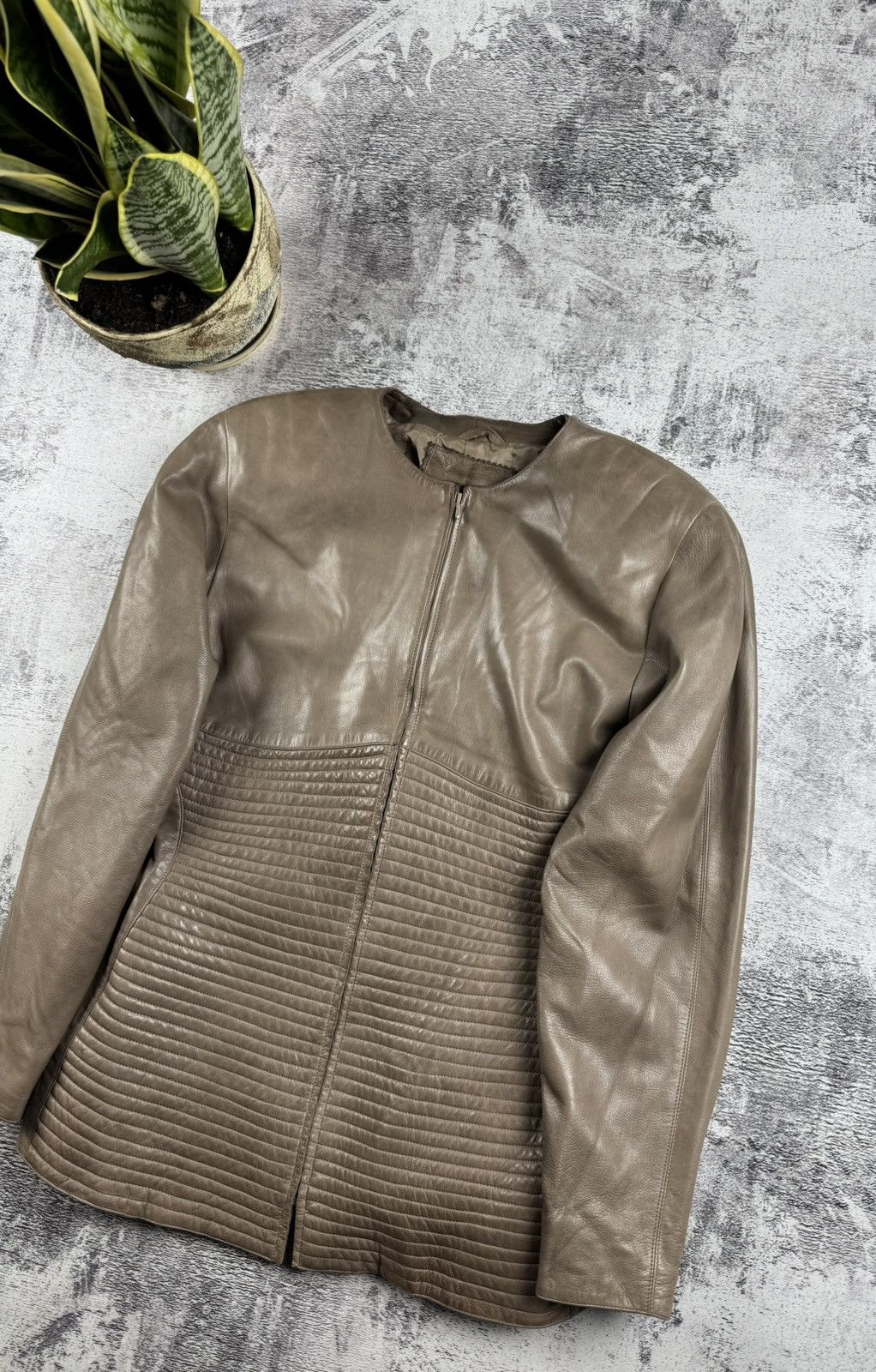 Claude Montana CLAUDE MONTANA VEST AGNEAU PLONGE 80S LEATHER COAT JACKET Size XL / US 12-14 / IT 48-50 - 3 Thumbnail