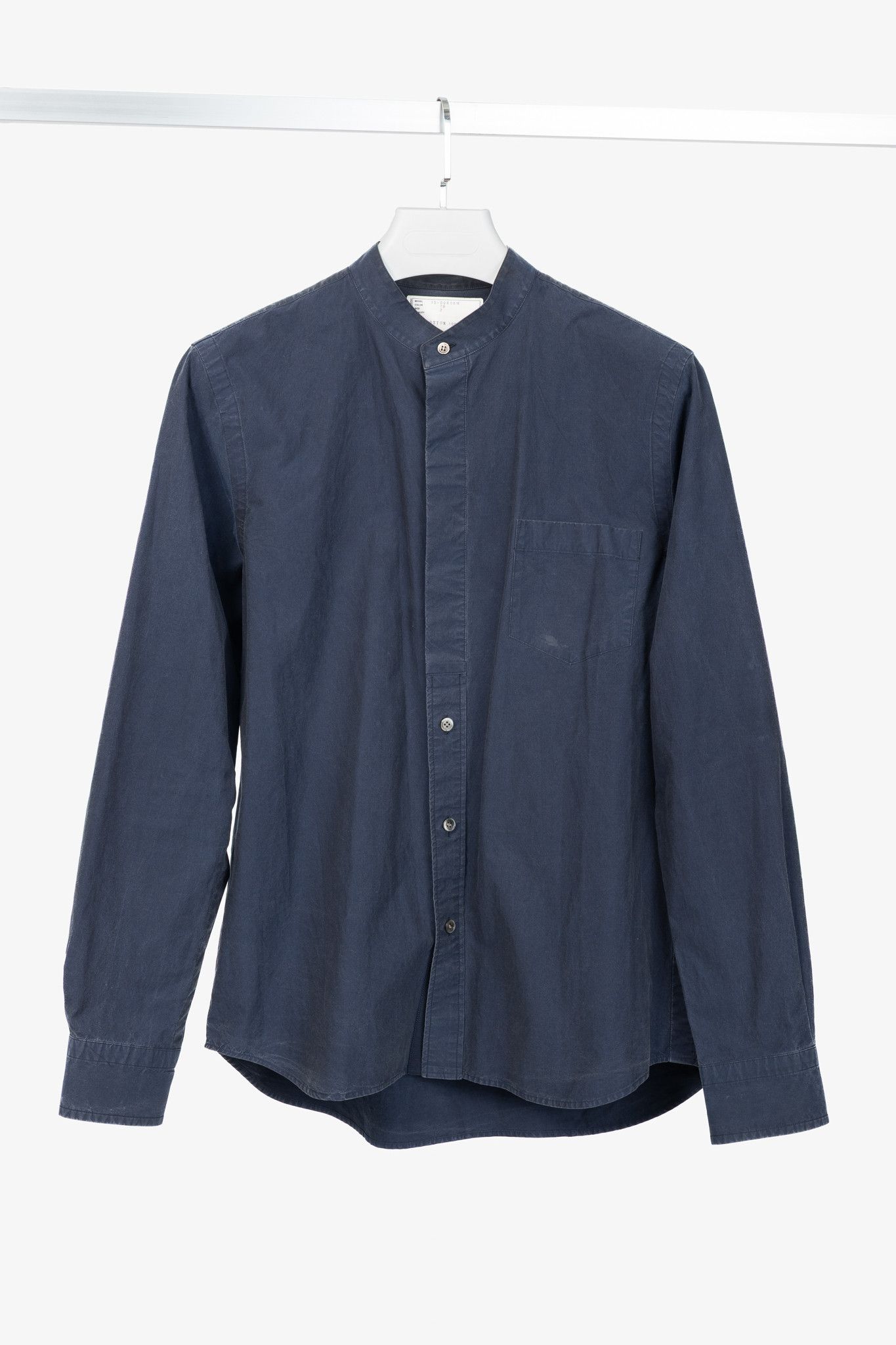 Sacai Sacai Navy Cotton Poplin Buttoned Shirt Size US M / EU 48-50 / 2 - 1 Thumbnail