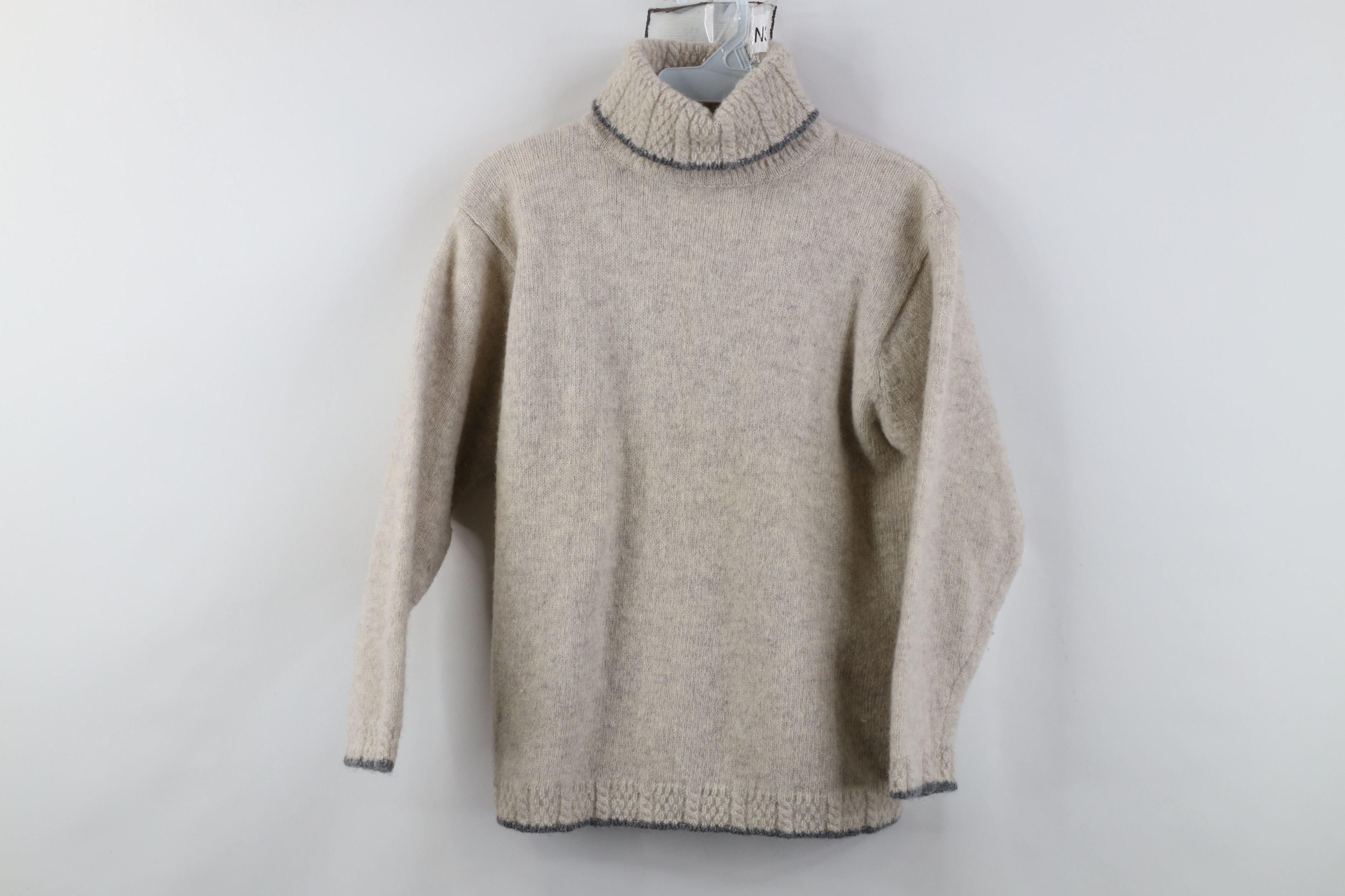 Woolrich Woolen Mills Vintage 90s Woolrich Wool Knit Turtleneck Sweater Oatmeal Size S / US 4 / IT 40 - 1 Thumbnail