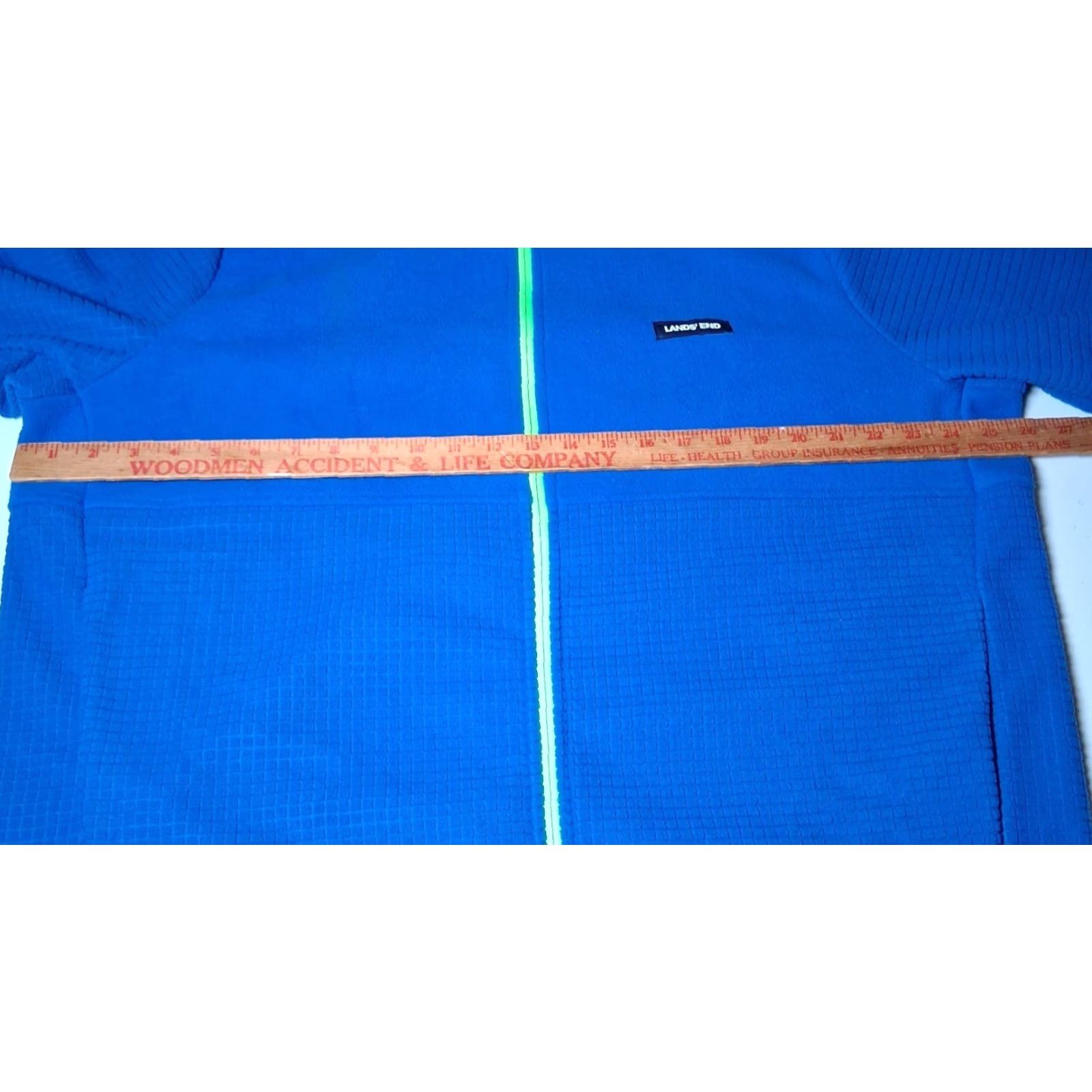Lands' End Lands End Fleece Jacket Men XL Blue Full Zip NEW Outdoors Grid Fleece Neon Green Size US XL / EU 56 / 4 - 4 Thumbnail
