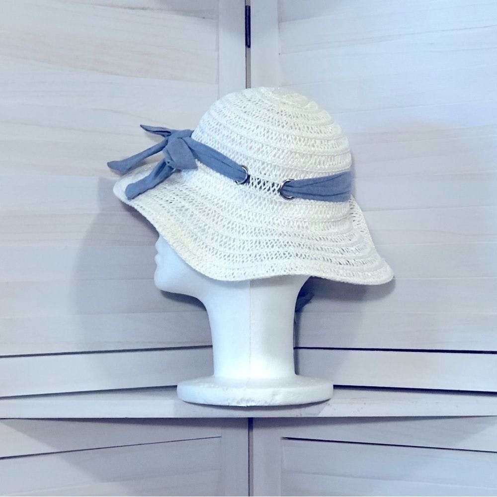 Other NWOT kids’ off- white weaved wide brim summer hat OS Size ONE SIZE - 4 Thumbnail