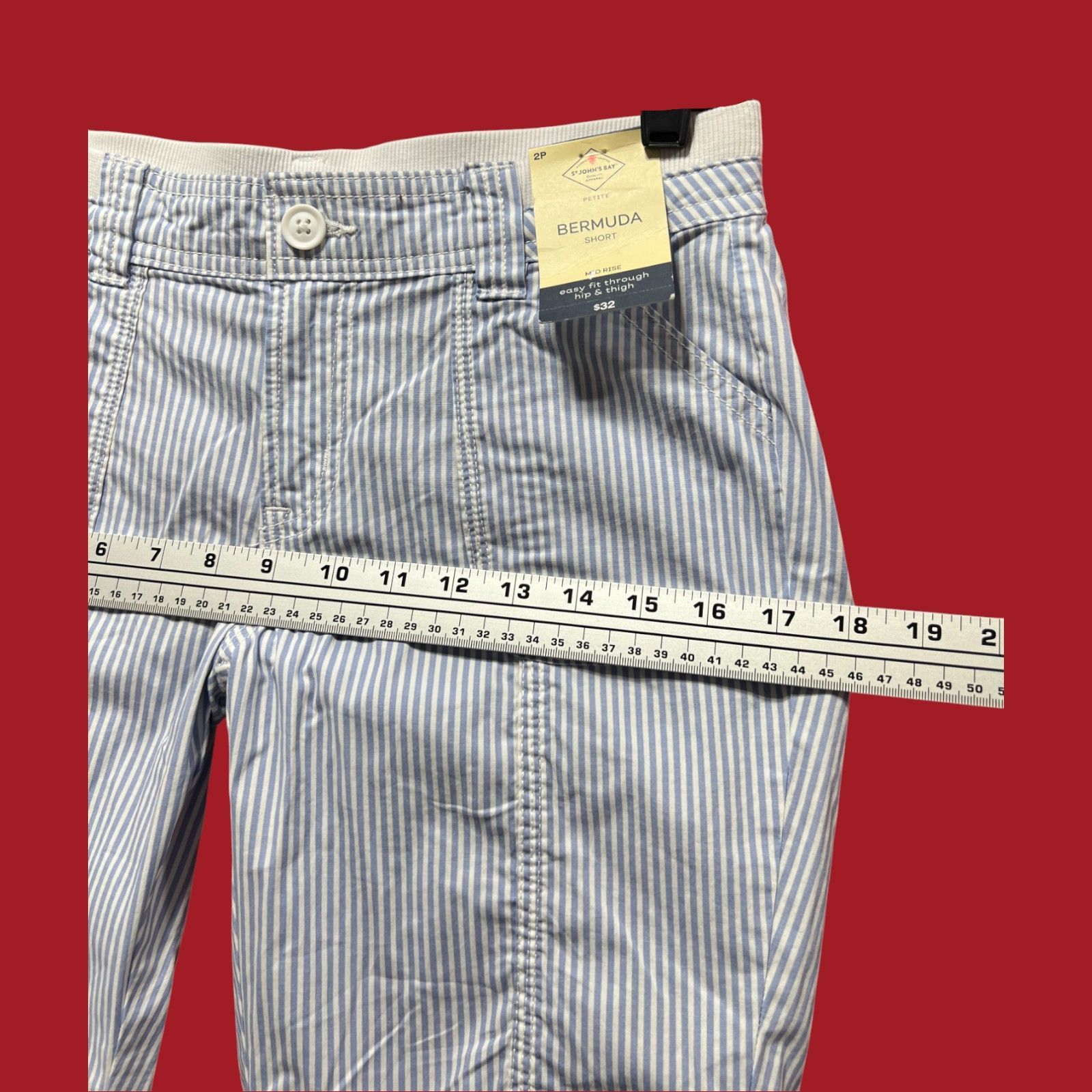 St. Johns Bay St. John's Bay - Women's Mid-Rise Cargo Bermuda Short - Blue Size 26" / US 2 / IT 38 - 6 Thumbnail