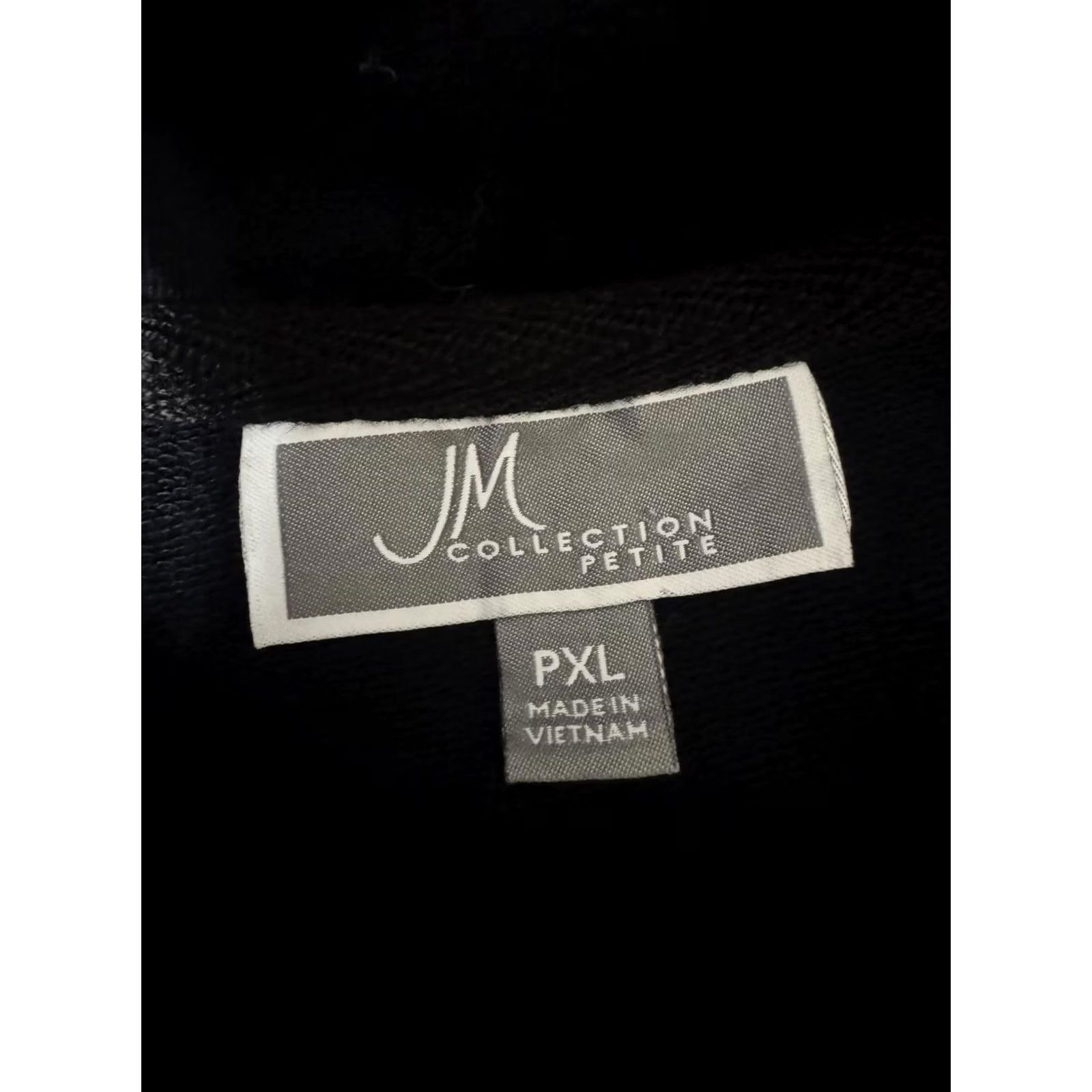 JM Collection JM Collection Black Zip-Up Jacket Petite Regular M Women's Long Sleeve Studded Detail Size M / US 6-8 / IT 42-44 - 3 Thumbnail