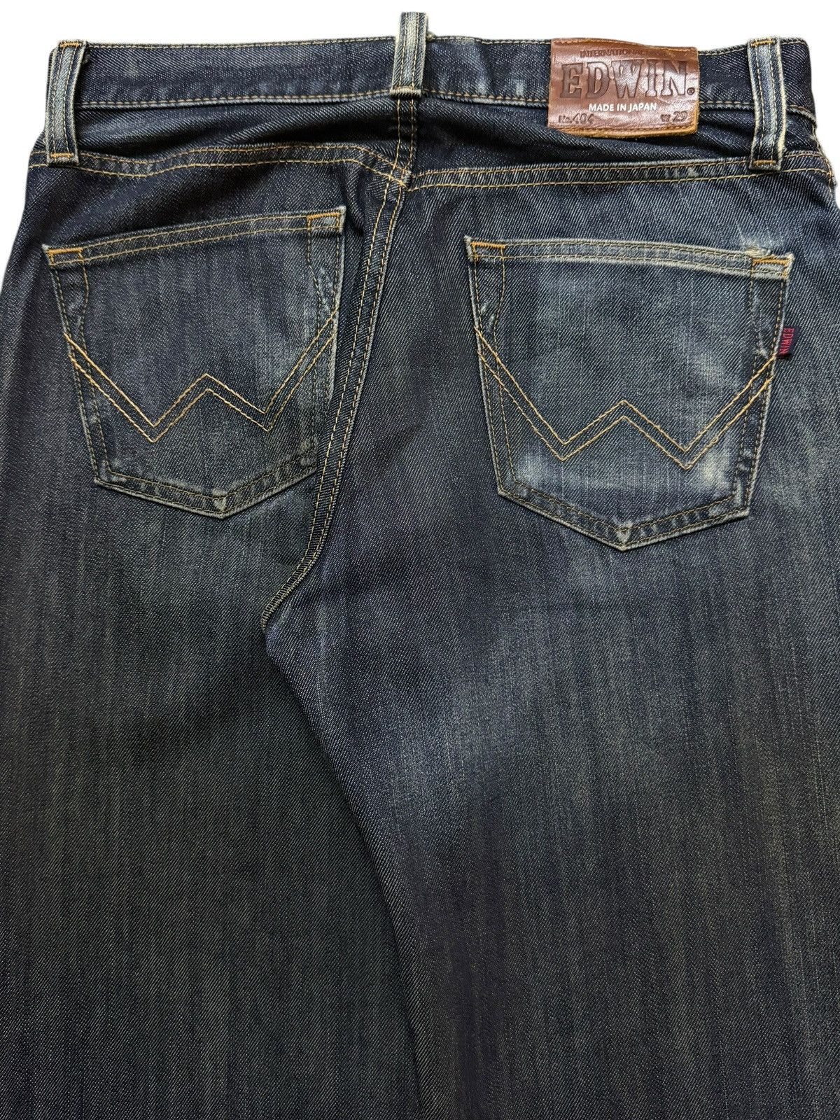 Edwin Vintage 90s Japan Edwin 404 Blue Mud Wash Whisker Loose Fit Size US 30 / EU 46 - 6 Thumbnail