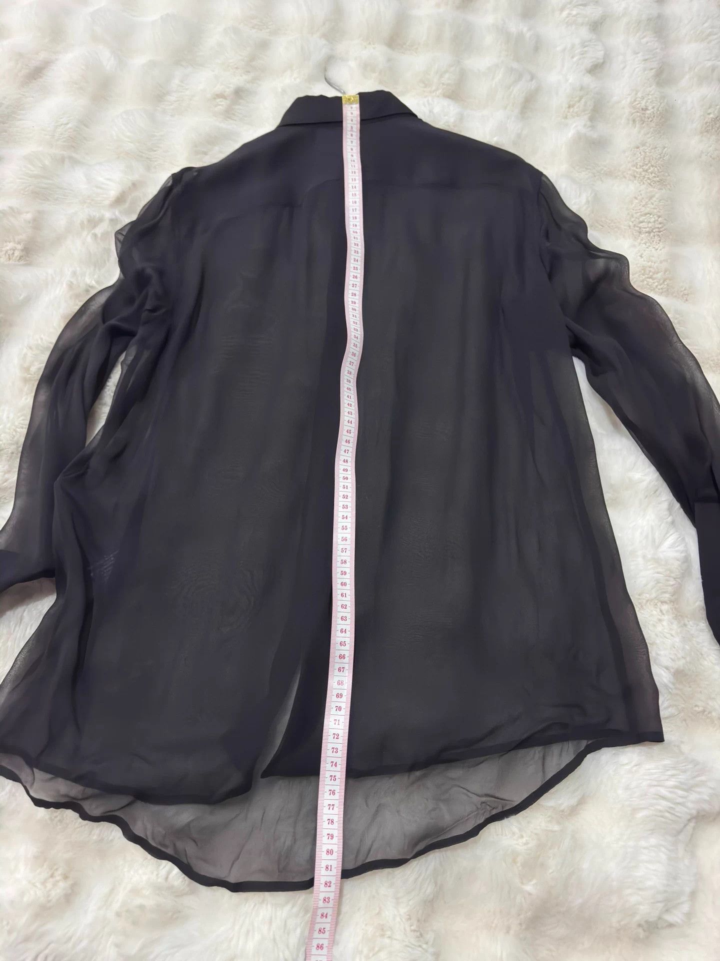 Saint Laurent Paris Saint Laurent Black Silk Sheer Shirt - Oversized Fit Size M / US 6-8 / IT 42-44 - 8 Thumbnail