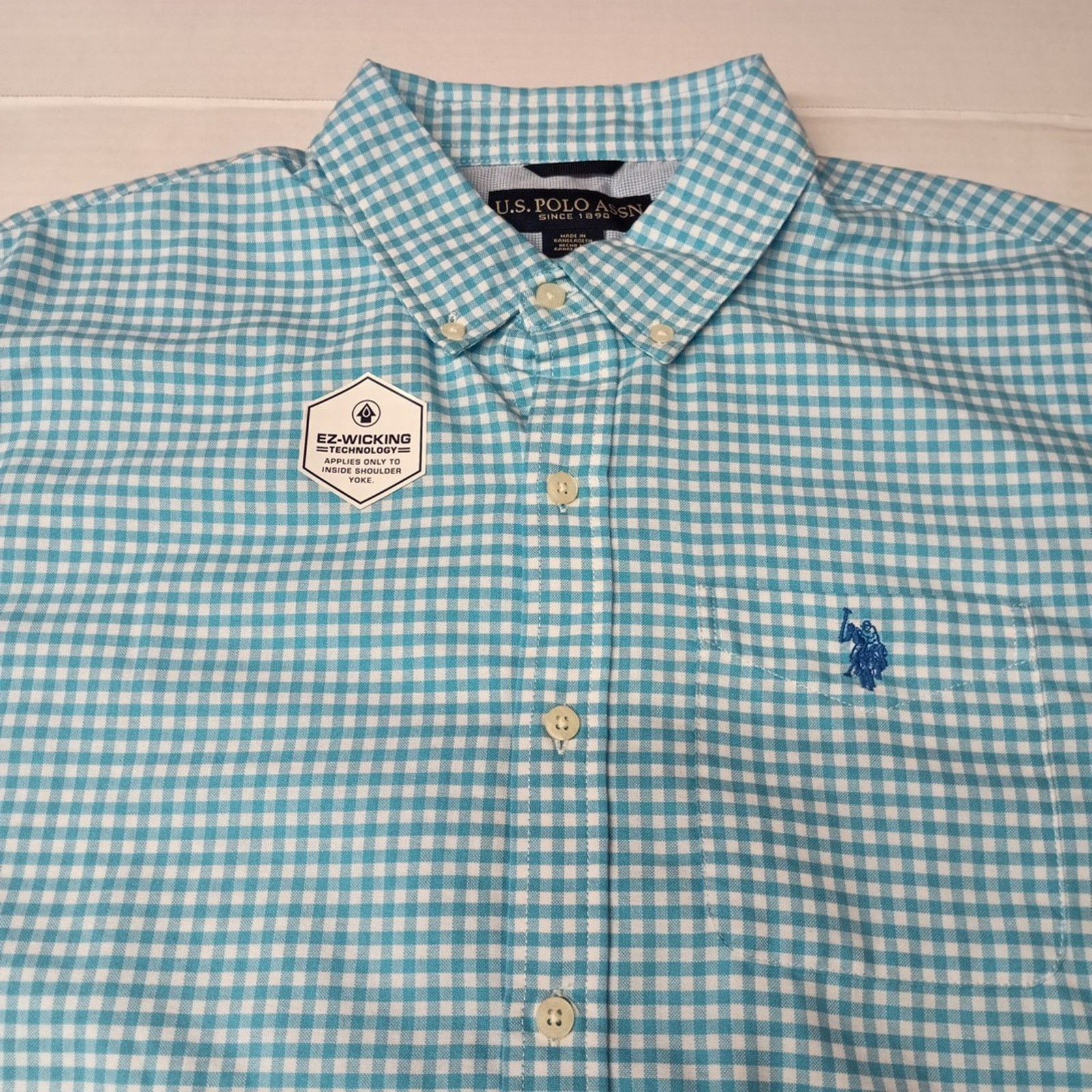 U.S. Polo Assn. U.S. Polo Assn. Button Woven Shirt Men's L Blue White Check Size US L / EU 52-54 / 3 - 3 Thumbnail