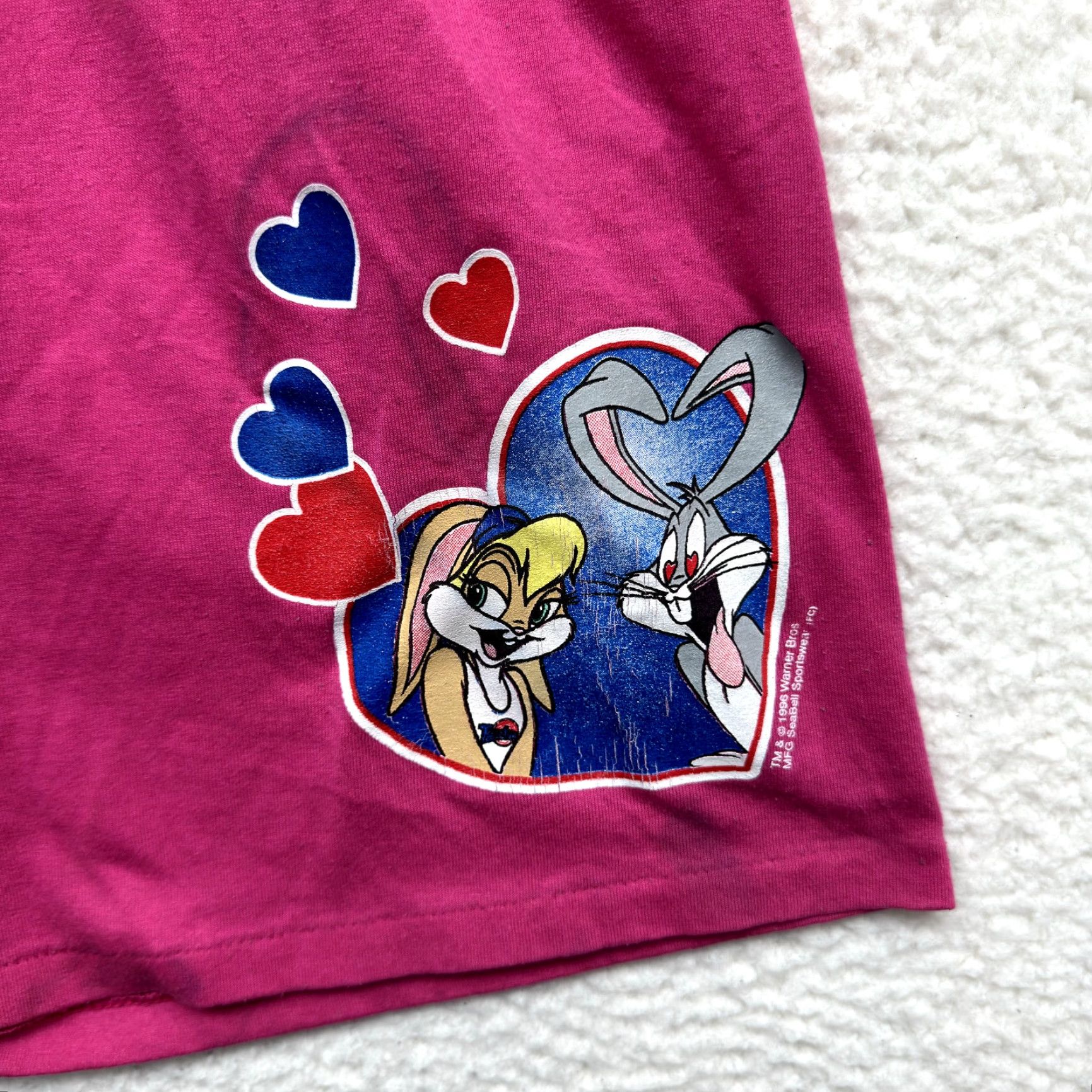 Vintage 90s Vintage Looney Tunes Bugs Bunny Lola Love Shorts Womens Pink S Medium Size 28" / US 6 / IT 42 - 3 Thumbnail