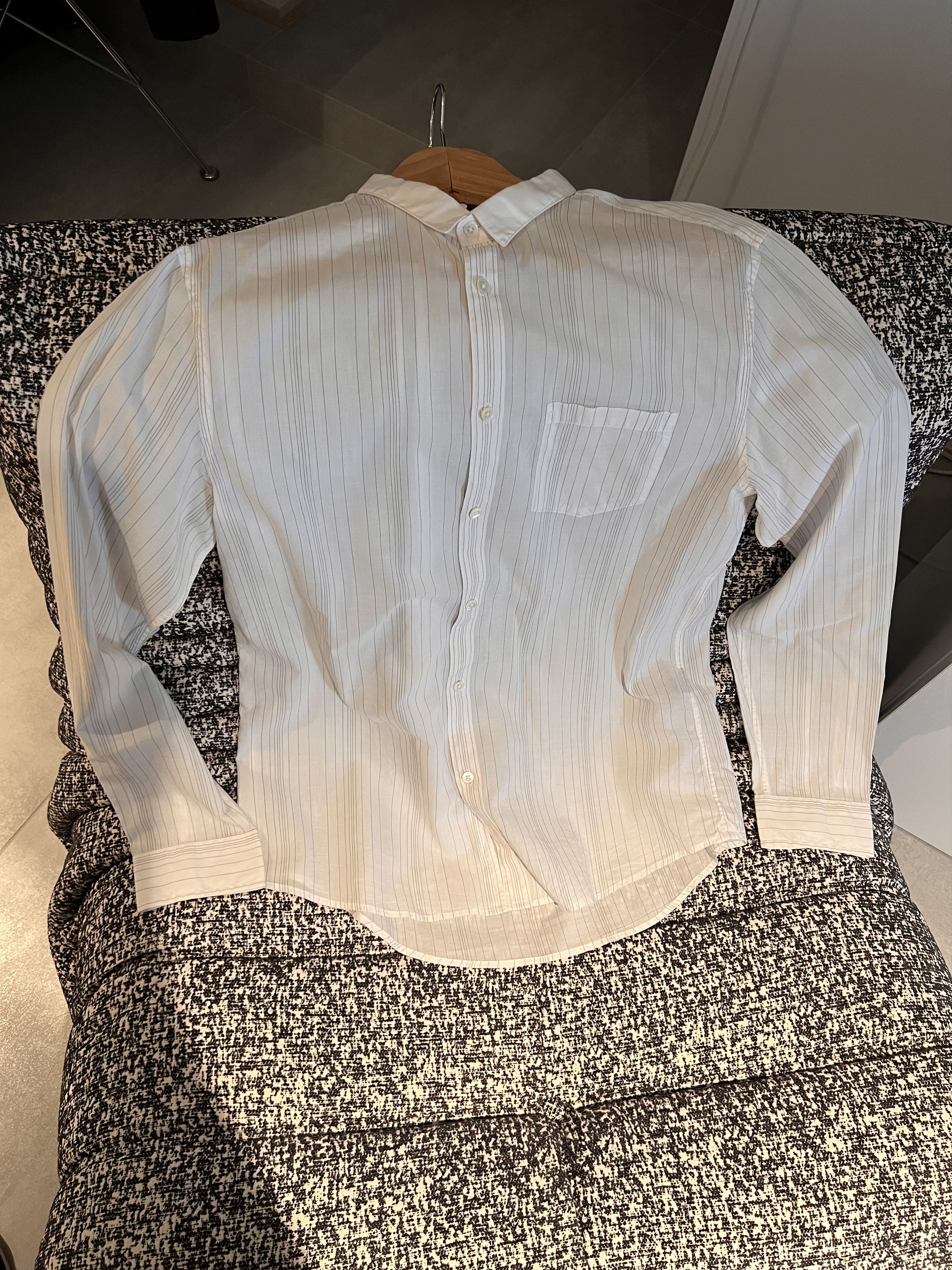 John Varvatos John Varvatos White Pinned Stripe Button Up Shirt Size US M / EU 48-50 / 2 - 5 Thumbnail