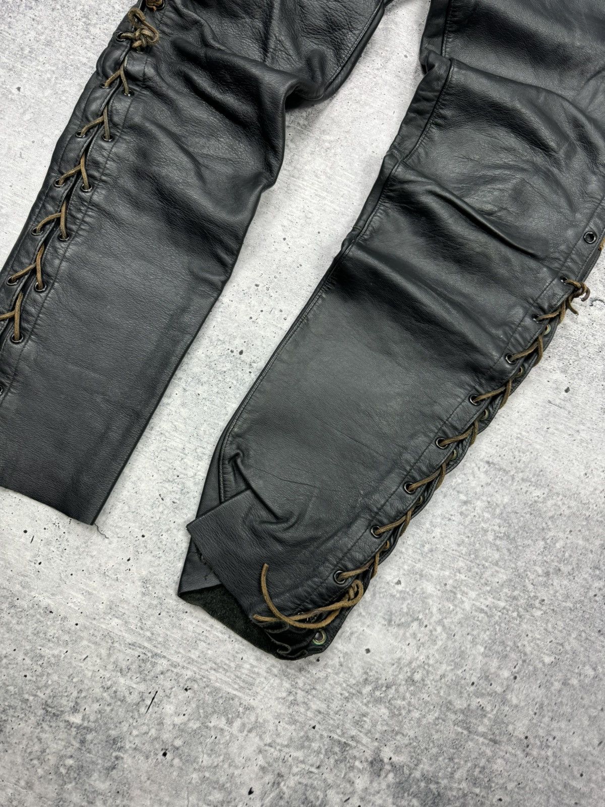 Genuine Leather × Vintage Vintage 90’s Y2K Style Casual Cowboy Genuine Leather Pants Size US 31 - 4 Thumbnail