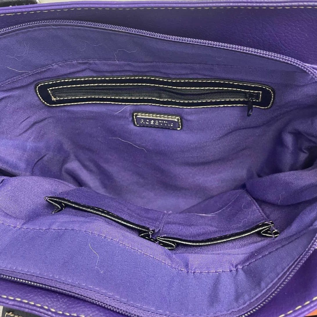 Other Rosetti Purple Faux Leather Braided Handle Handbag Purse Size ONE SIZE - 5 Thumbnail