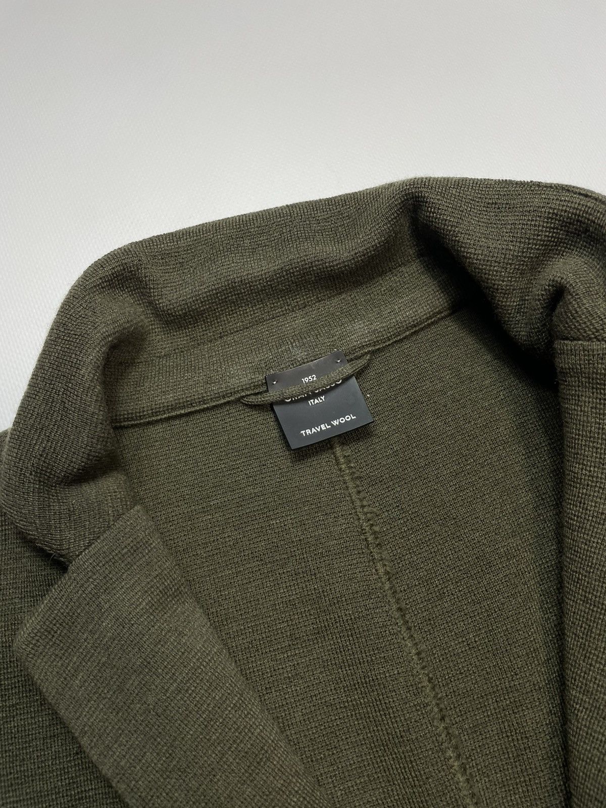 Gran Sasso Gran Sasso Olive Green Travel Virgin Wool Blazer Size 50 Size 50S - 3 Thumbnail