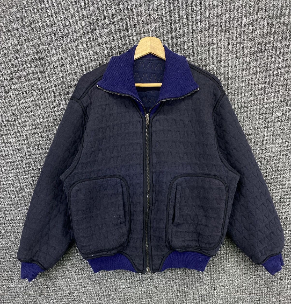 Issey Miyake × Vintage Vintage 80s Issey Miyake Skyline Reversible Bomber Jacket Size US L / EU 52-54 / 3 - 12 Thumbnail