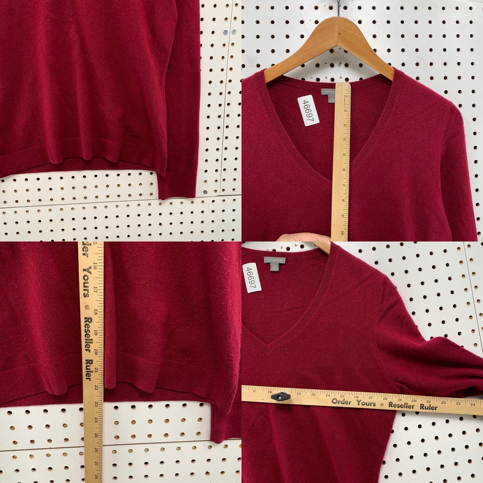 Ann Taylor Ann Taylor 100% Cashmere Sweater Womens M Red V-Neck Pullover Soft Cozy Work Size M / US 6-8 / IT 42-44 - 8 Thumbnail