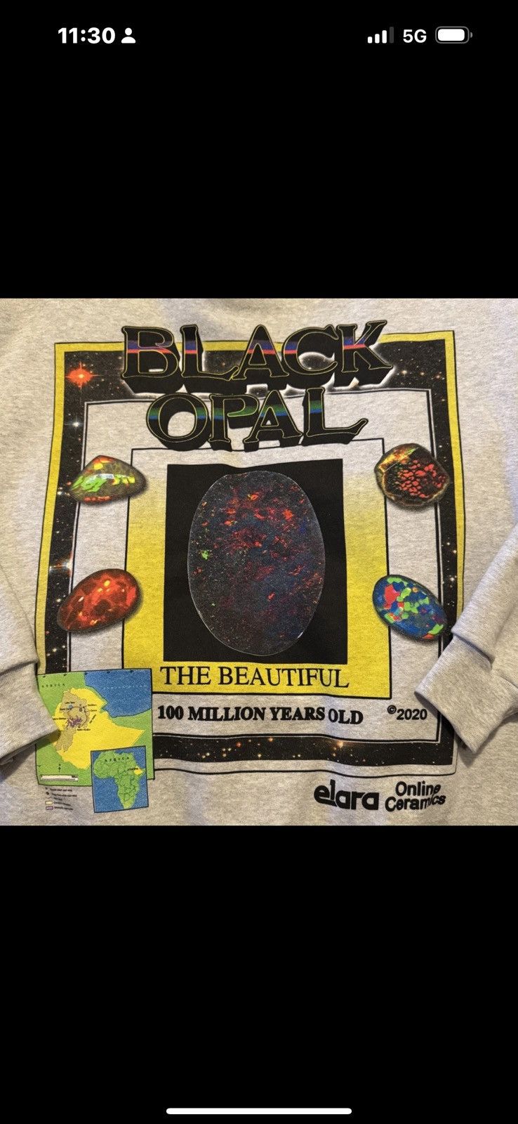 A24 × Online Ceramics Uncut Gems A24 x Online Ceramics Black Opal Crew Neck RARE Size US M / EU 48-50 / 2 - 3 Thumbnail