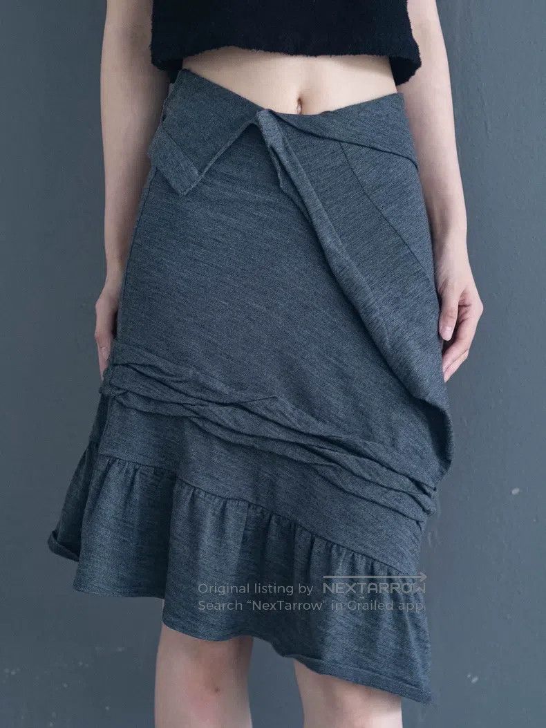 Junya Watanabe Junya Watanabe size XS Grey wool irregularly cut skirt Size 23" - 6 Thumbnail